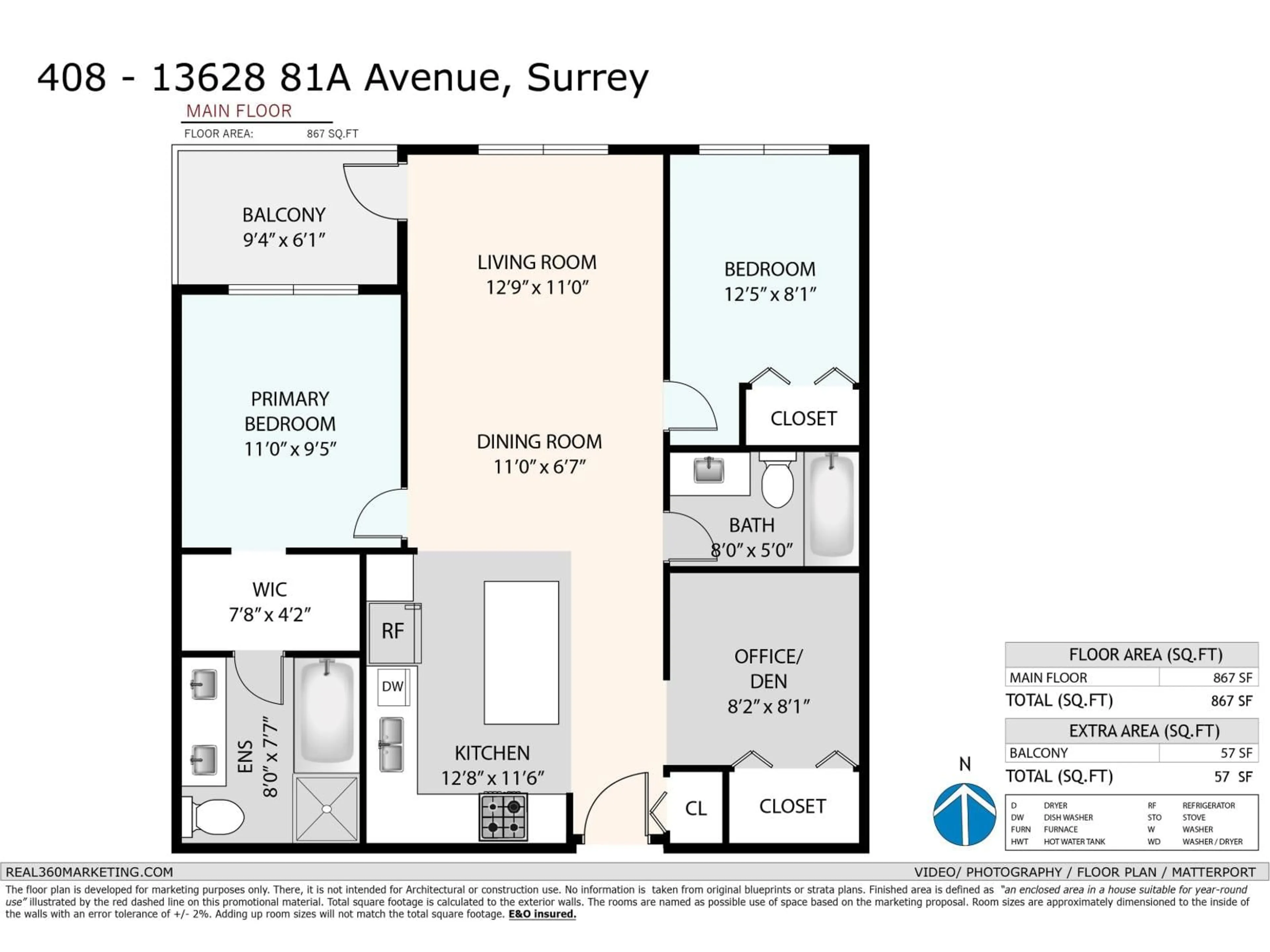 Floor plan for 408 - 13628 81A AVENUE, Surrey British Columbia V3W3E2