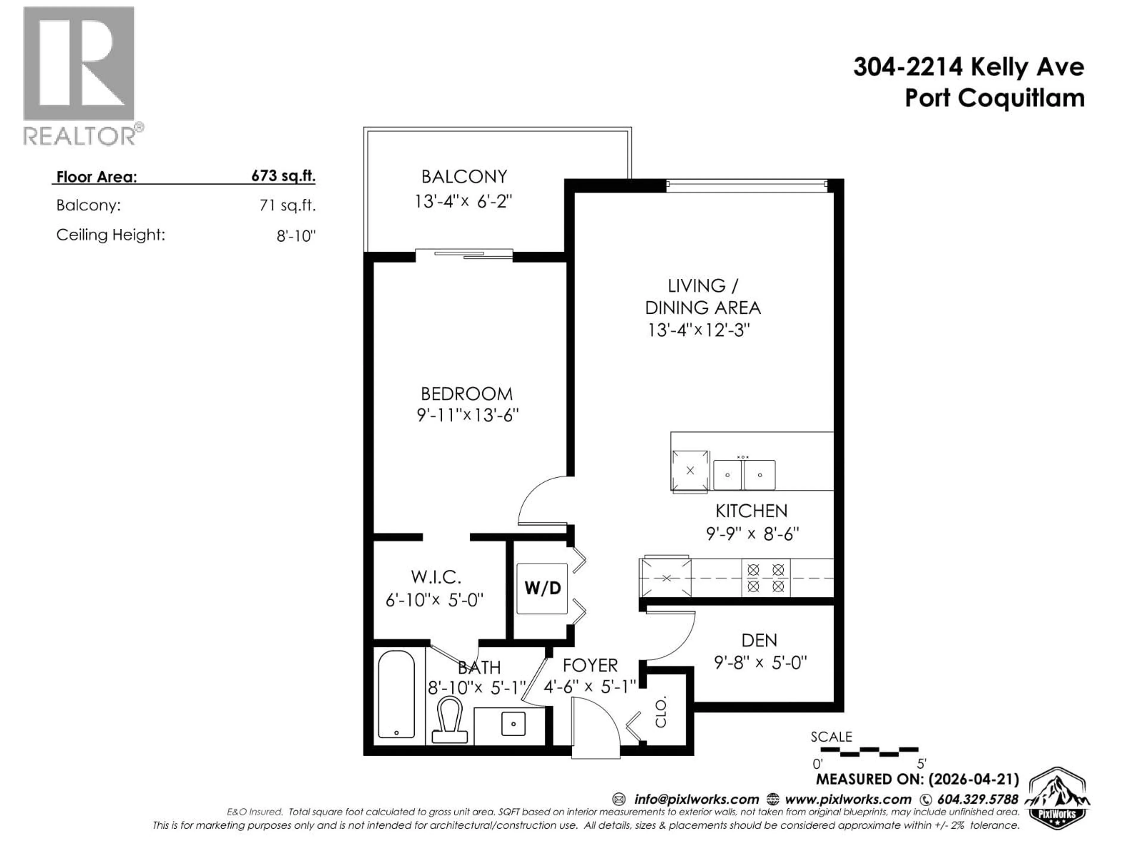 Floor plan for 304 - 2214 KELLY AVENUE, Port Coquitlam British Columbia V3C3E5