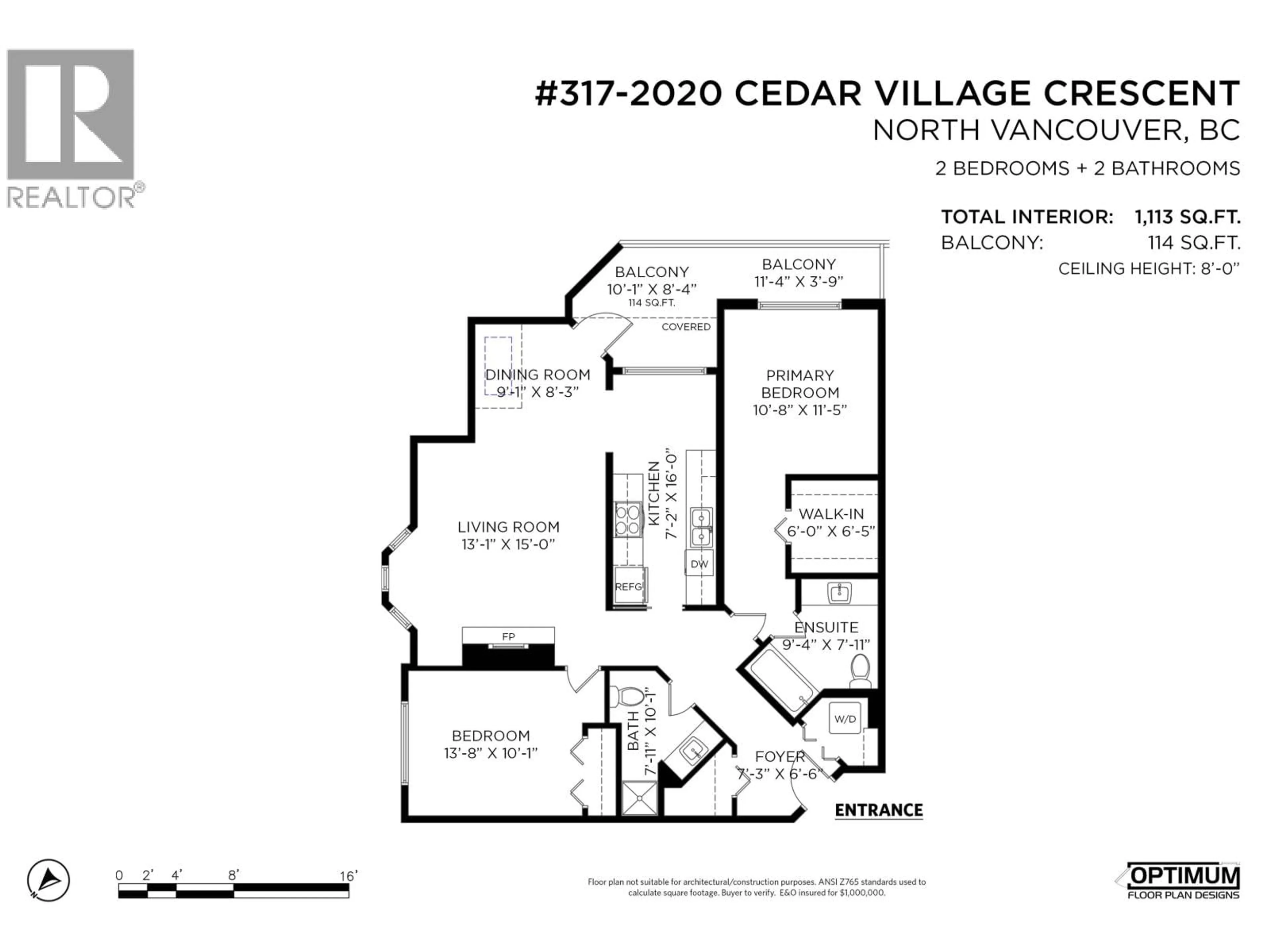 Floor plan for 317 - 2020 CEDAR VILLAGE CRESCENT, North Vancouver British Columbia V7J3P5
