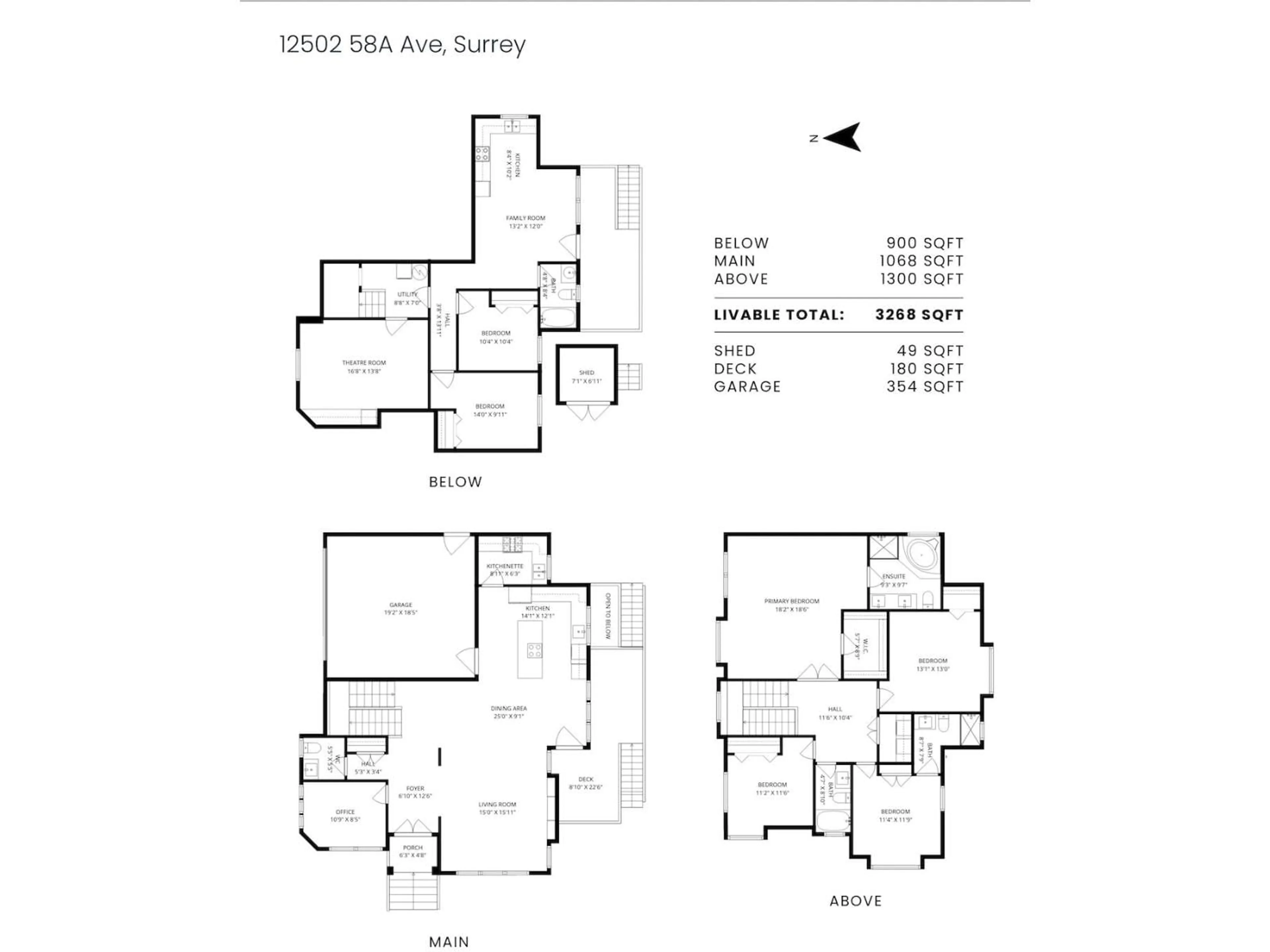Floor plan for 12502 58A AVENUE, Surrey British Columbia V3X0E8