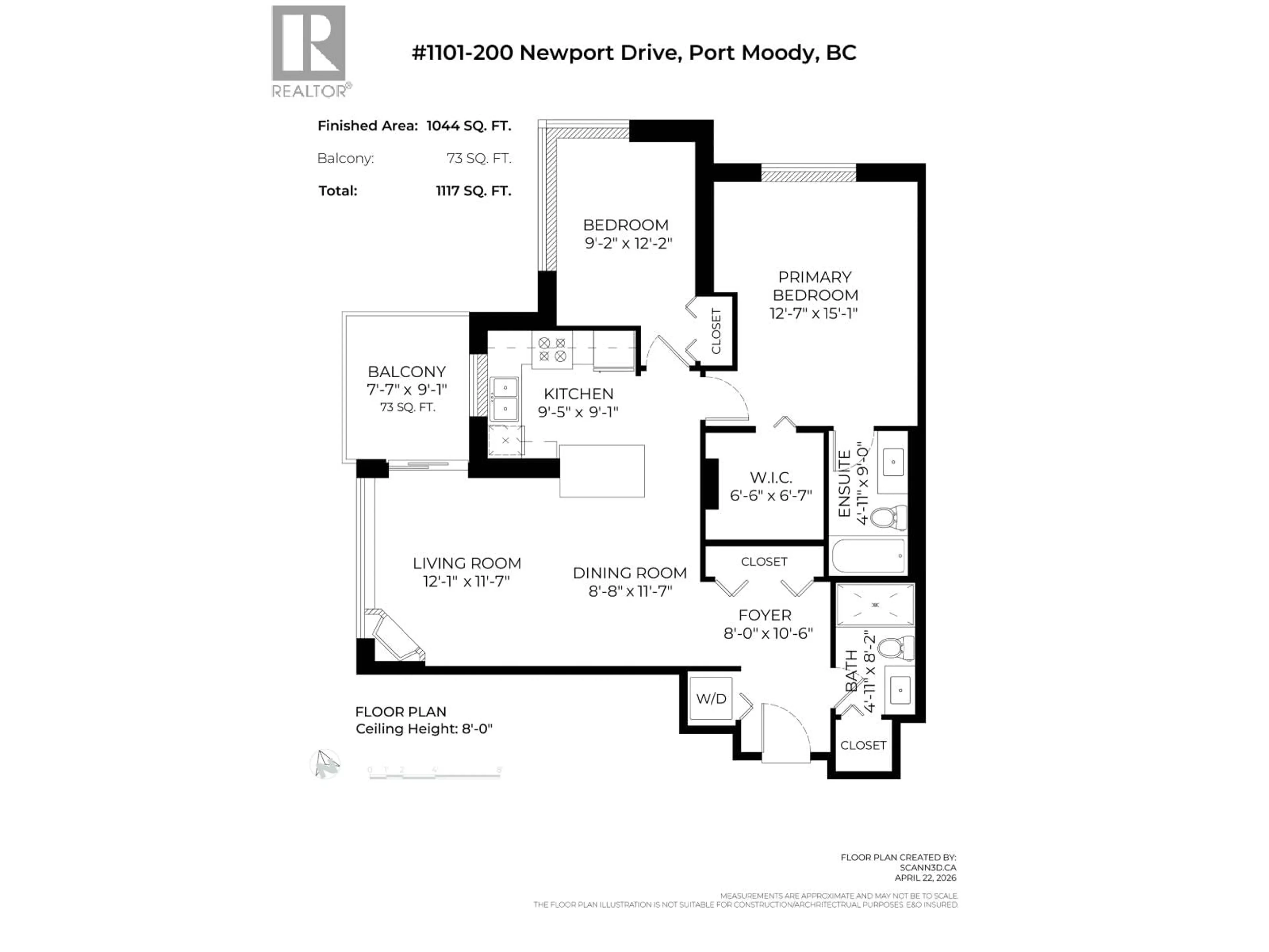 Floor plan for 1101 - 200 NEWPORT DRIVE, Port Moody British Columbia V3H5B7