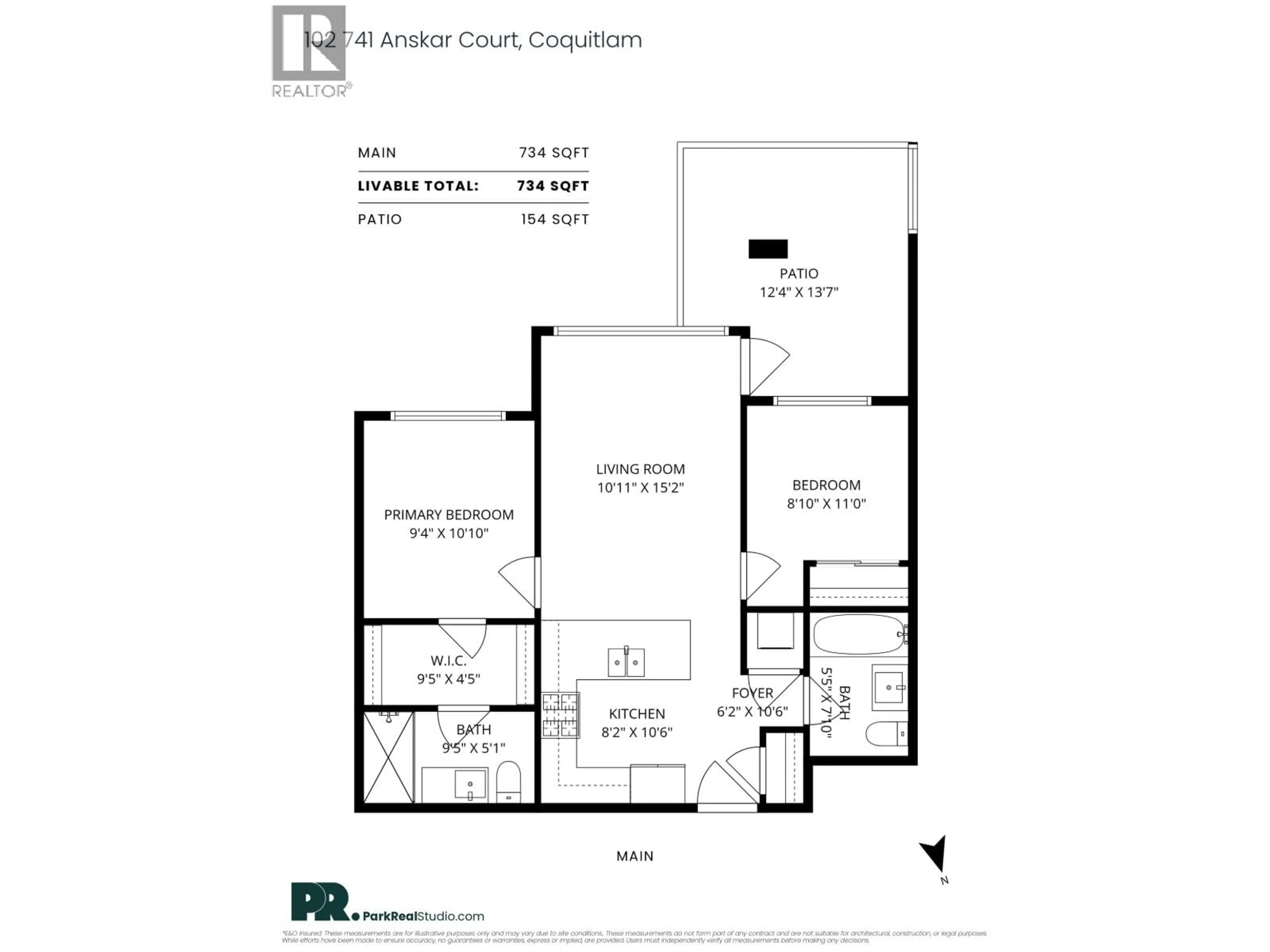 Floor plan for 102 - 741 ANSKAR COURT, Coquitlam British Columbia V3J0N3
