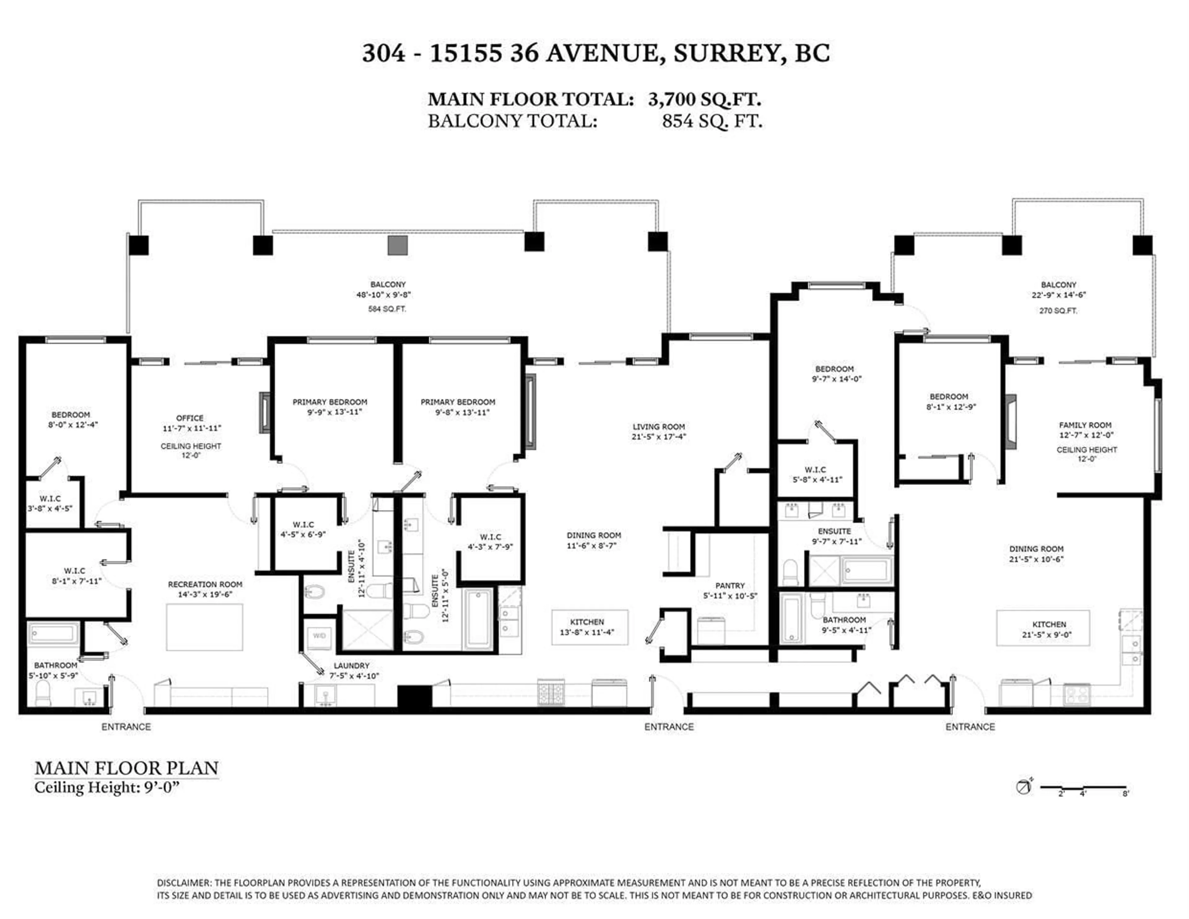 Floor plan for 304 - 15155 36 AVENUE, Surrey British Columbia V3Z4R3