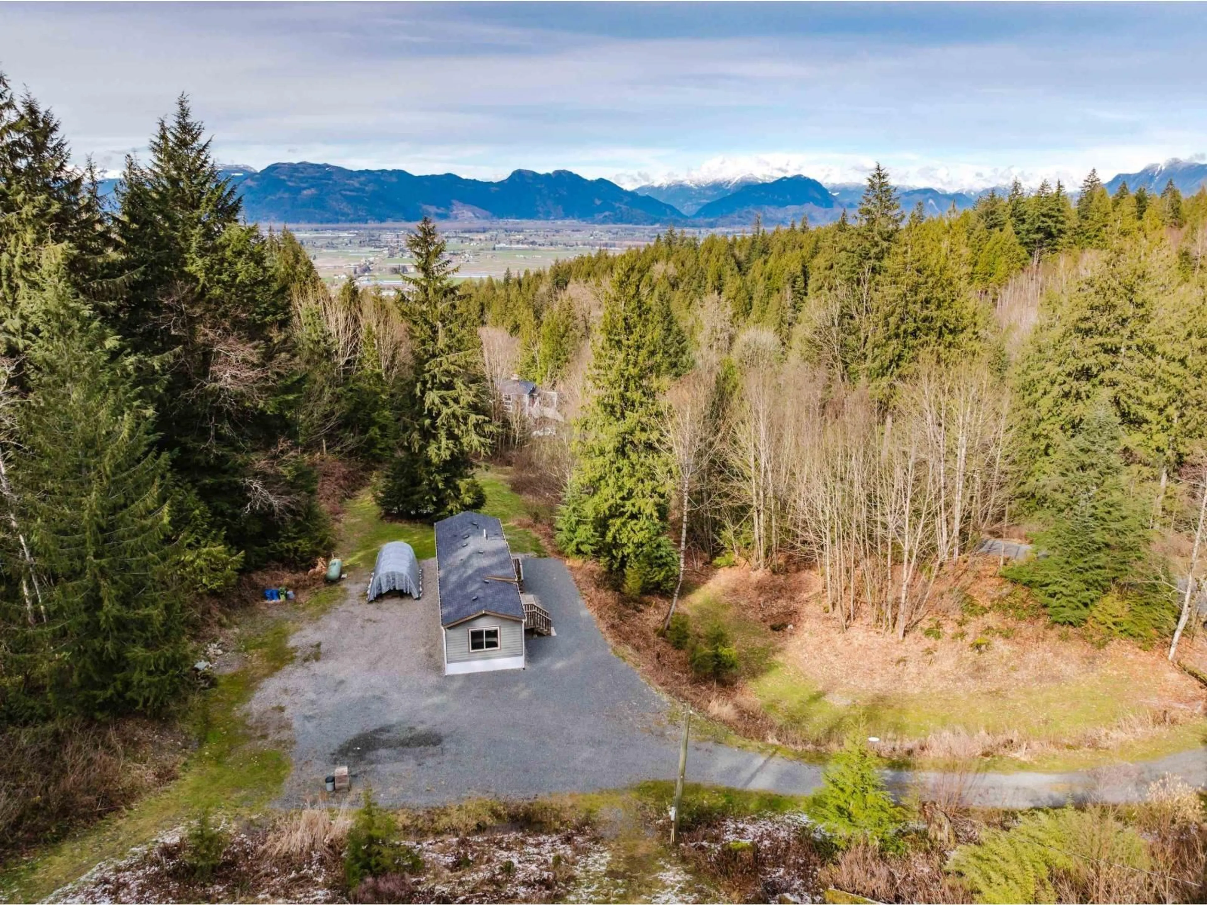 A pic from outside/outdoor area/front of a property/back of a property/a pic from drone, forest/trees view for 6650 HINKLEY ROAD, Chilliwack British Columbia V4Z1J4