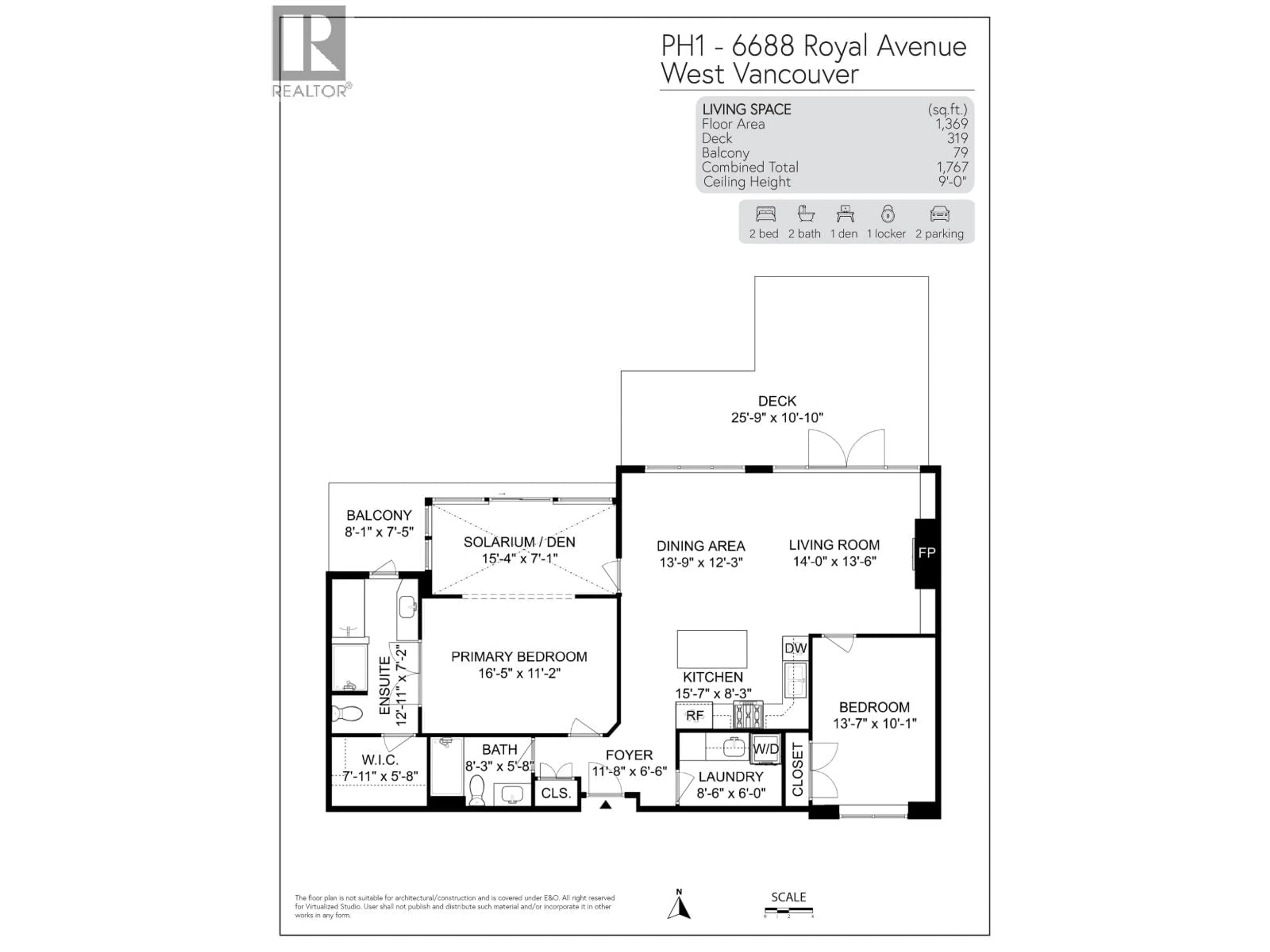 Floor plan for PH 1 - 6688 ROYAL AVENUE, West Vancouver British Columbia V7W2B9