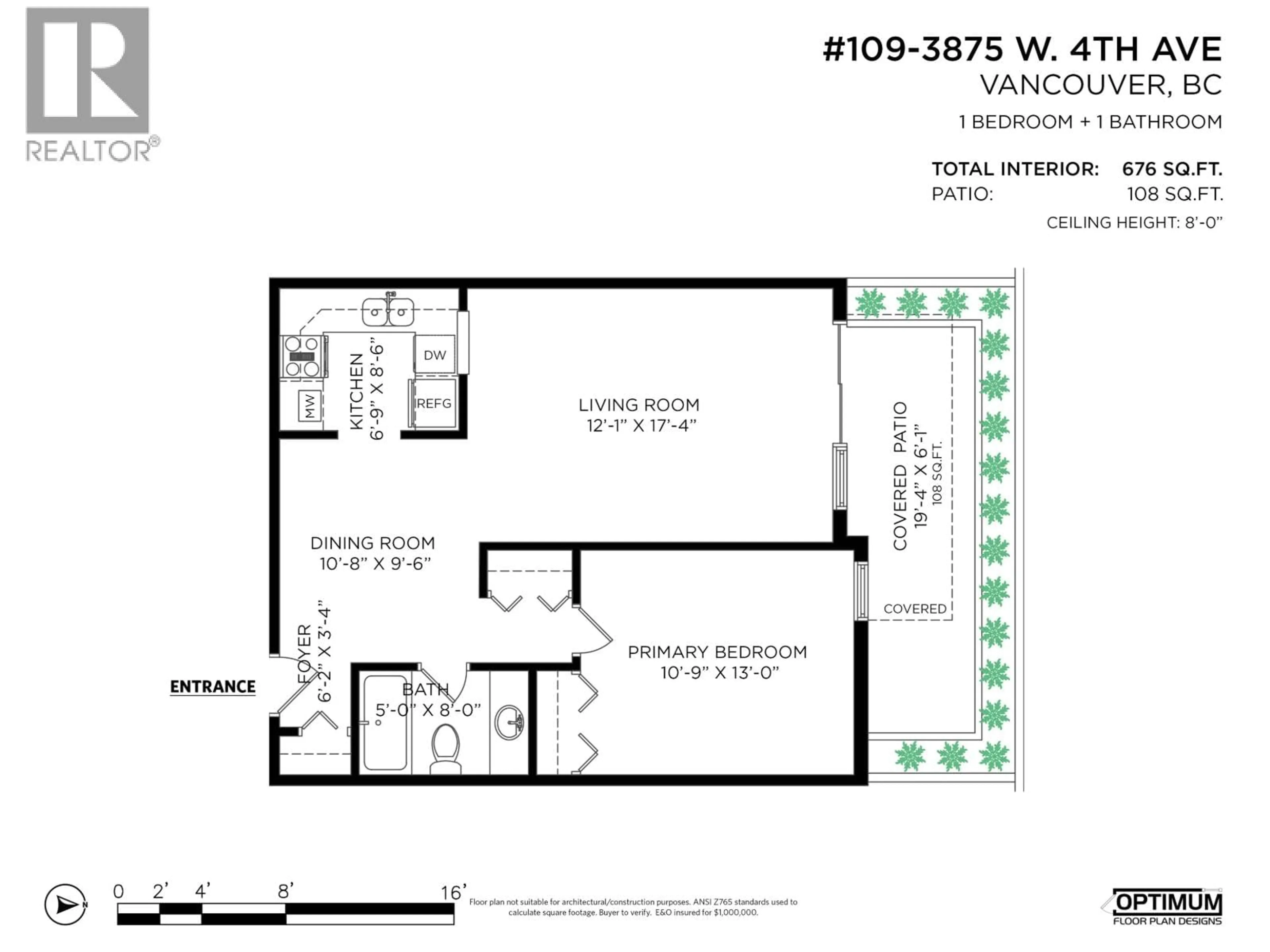 Floor plan for 109 - 3875 4TH AVENUE, Vancouver British Columbia V6R4H8