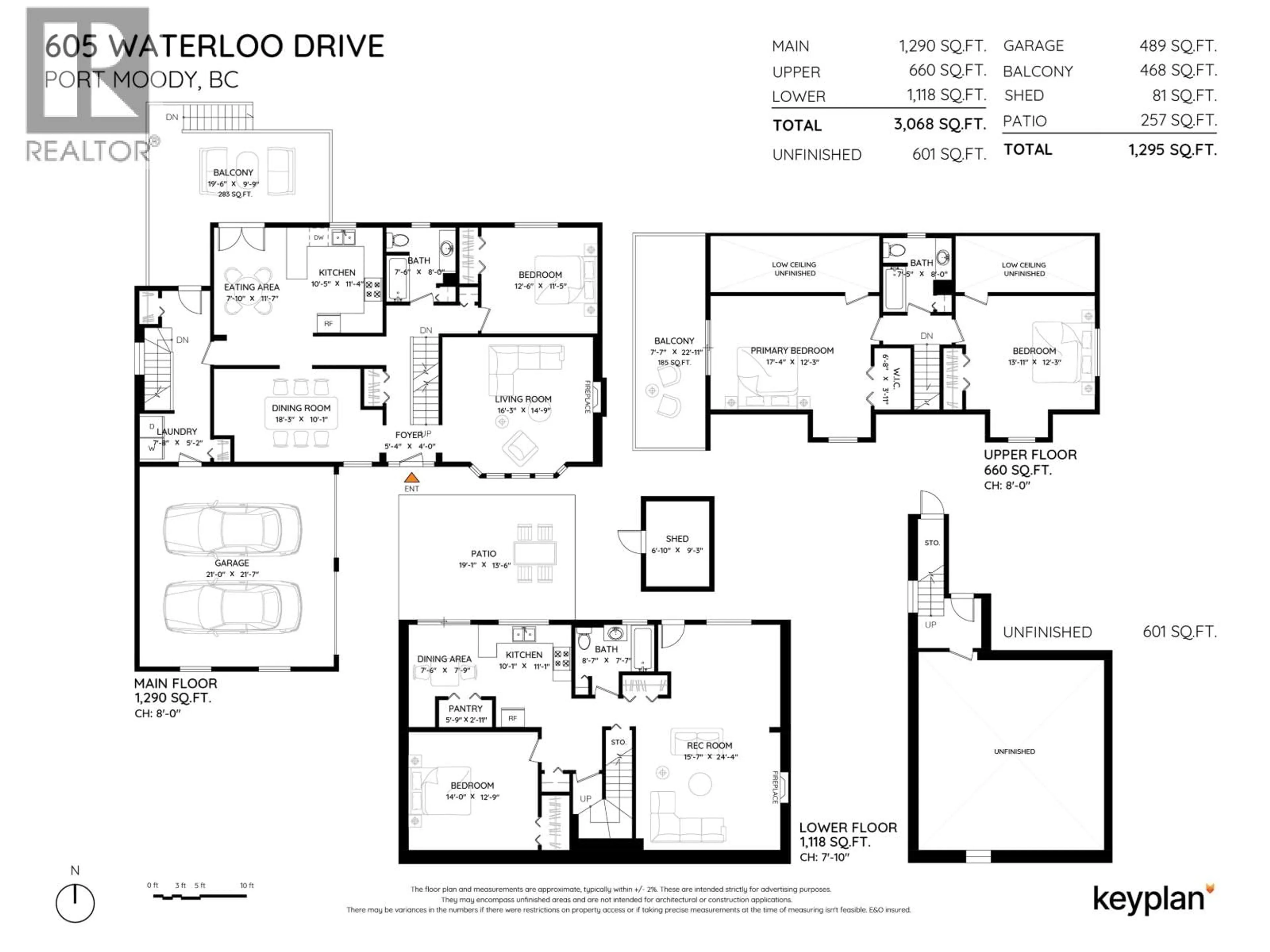 Floor plan for 605 WATERLOO DRIVE, Port Moody British Columbia V3H3K9