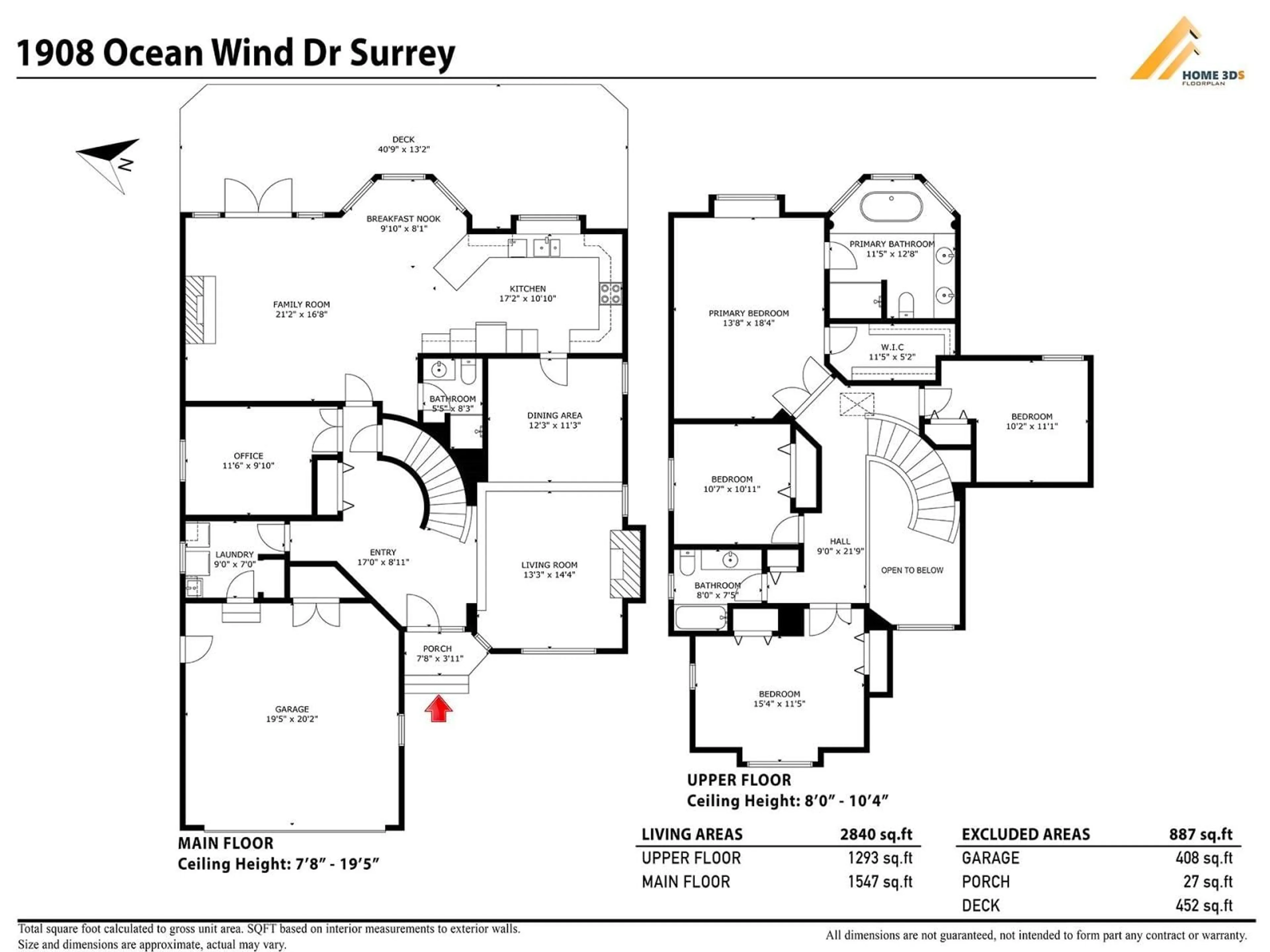 Floor plan for 1908 OCEAN WIND DRIVE, Surrey British Columbia V4A9P2