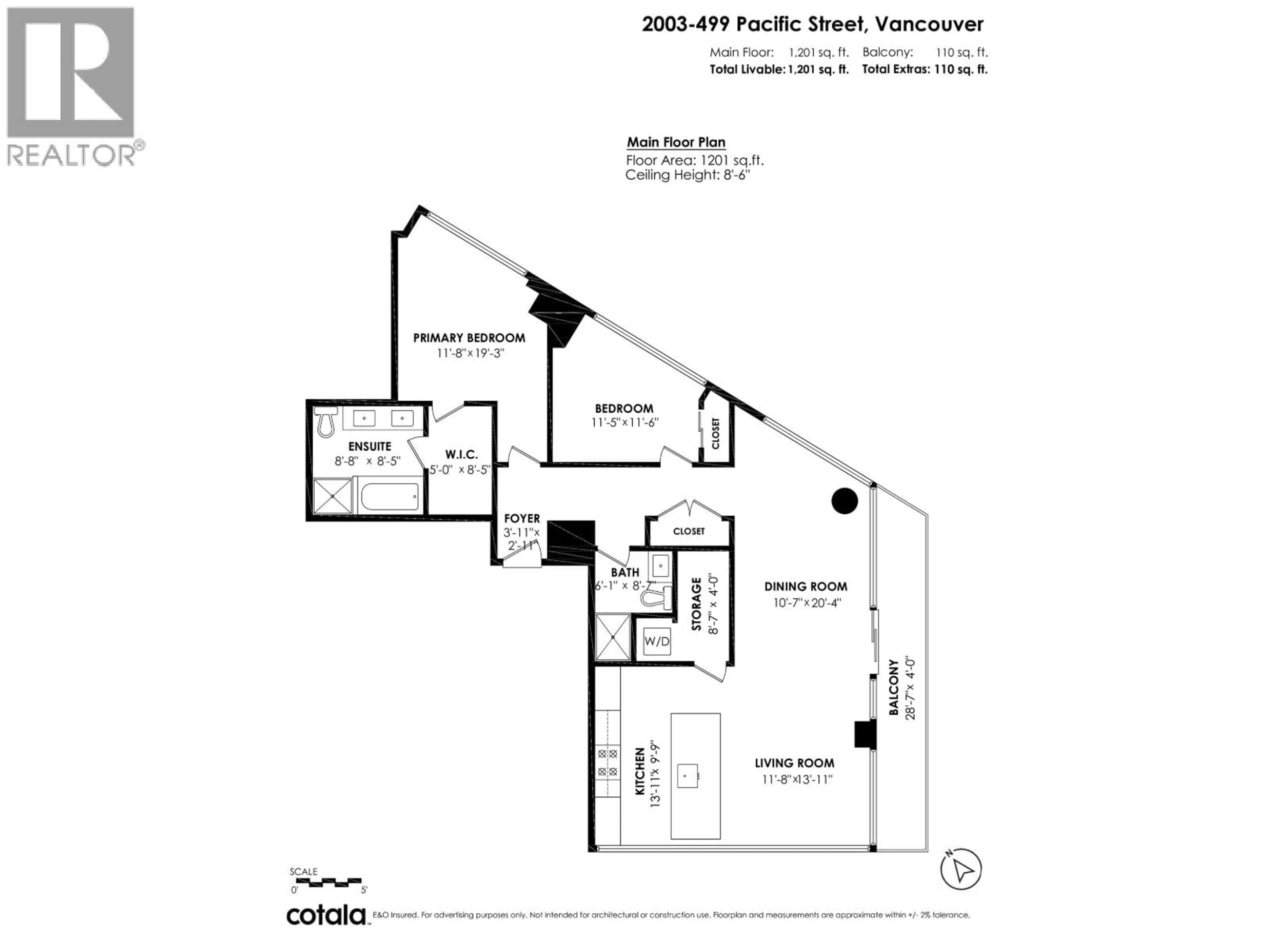 Floor plan for 2003 - 499 PACIFIC STREET, Vancouver British Columbia V6B0N4