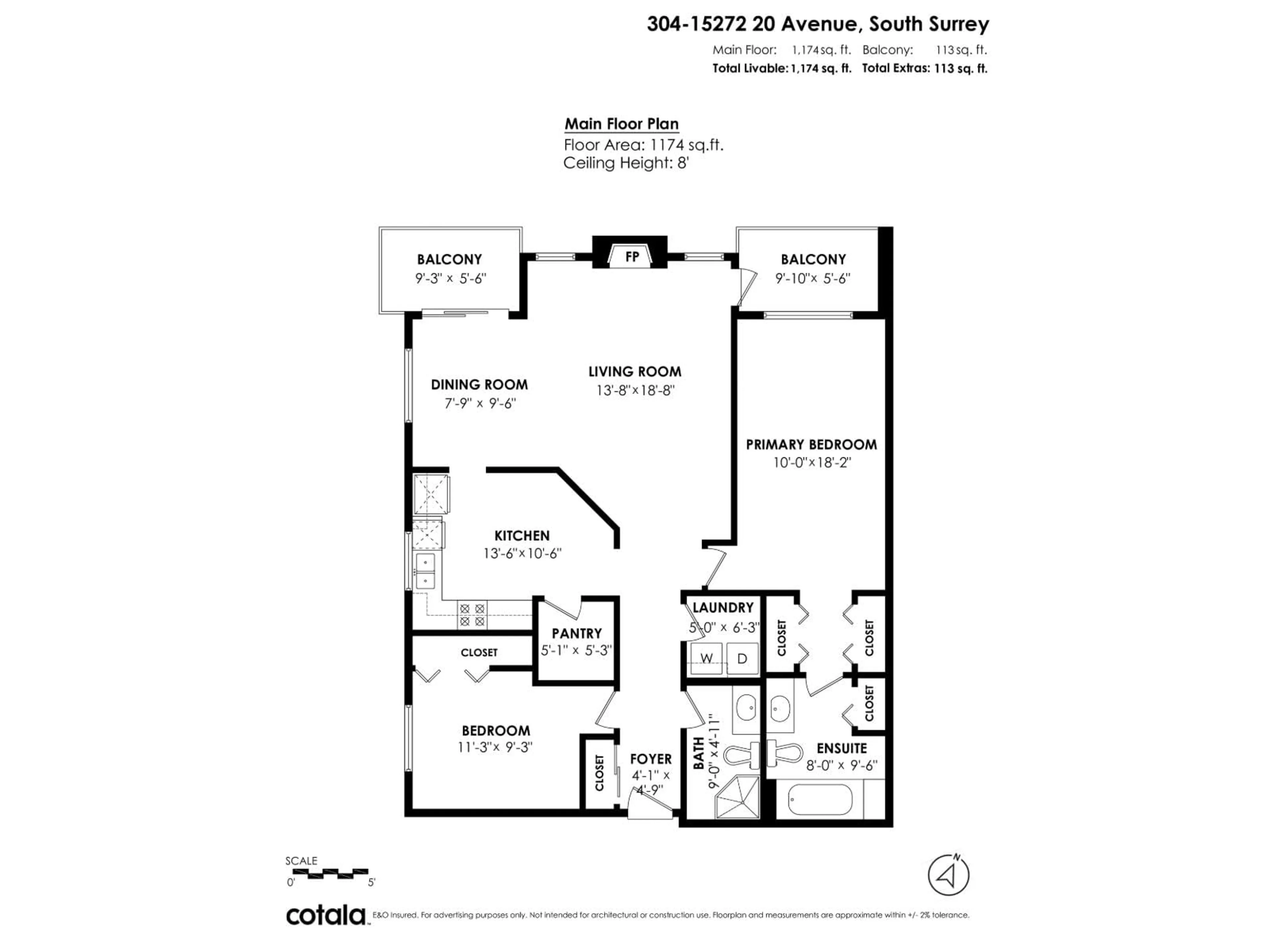 Floor plan for 304 - 15272 20 AVENUE, Surrey British Columbia V4A2A3