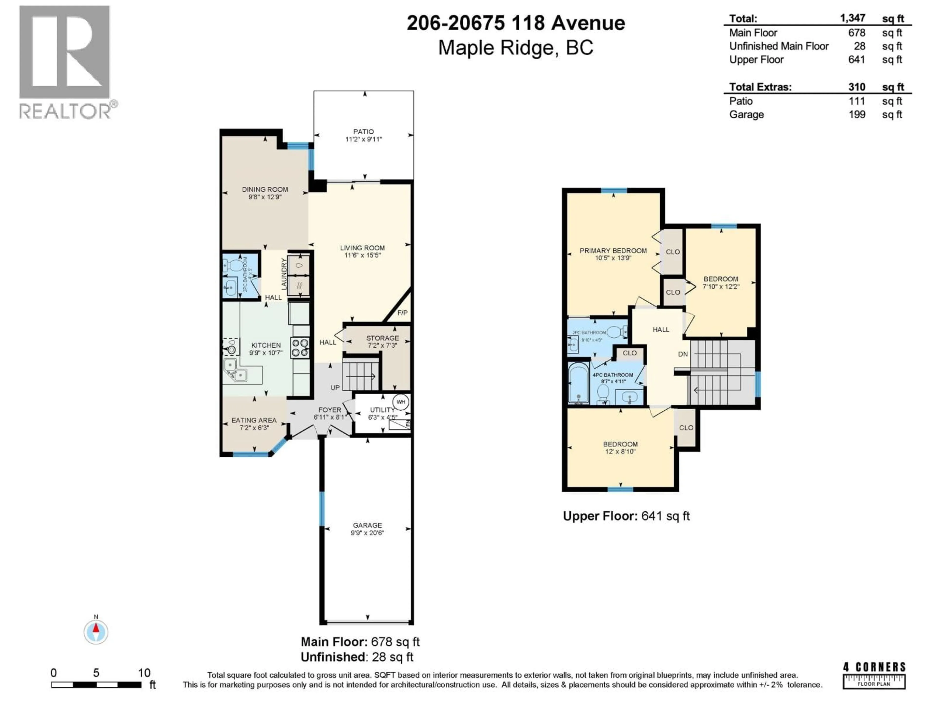 Floor plan for 206 - 20675 118 AVENUE, Maple Ridge British Columbia V2X0K4