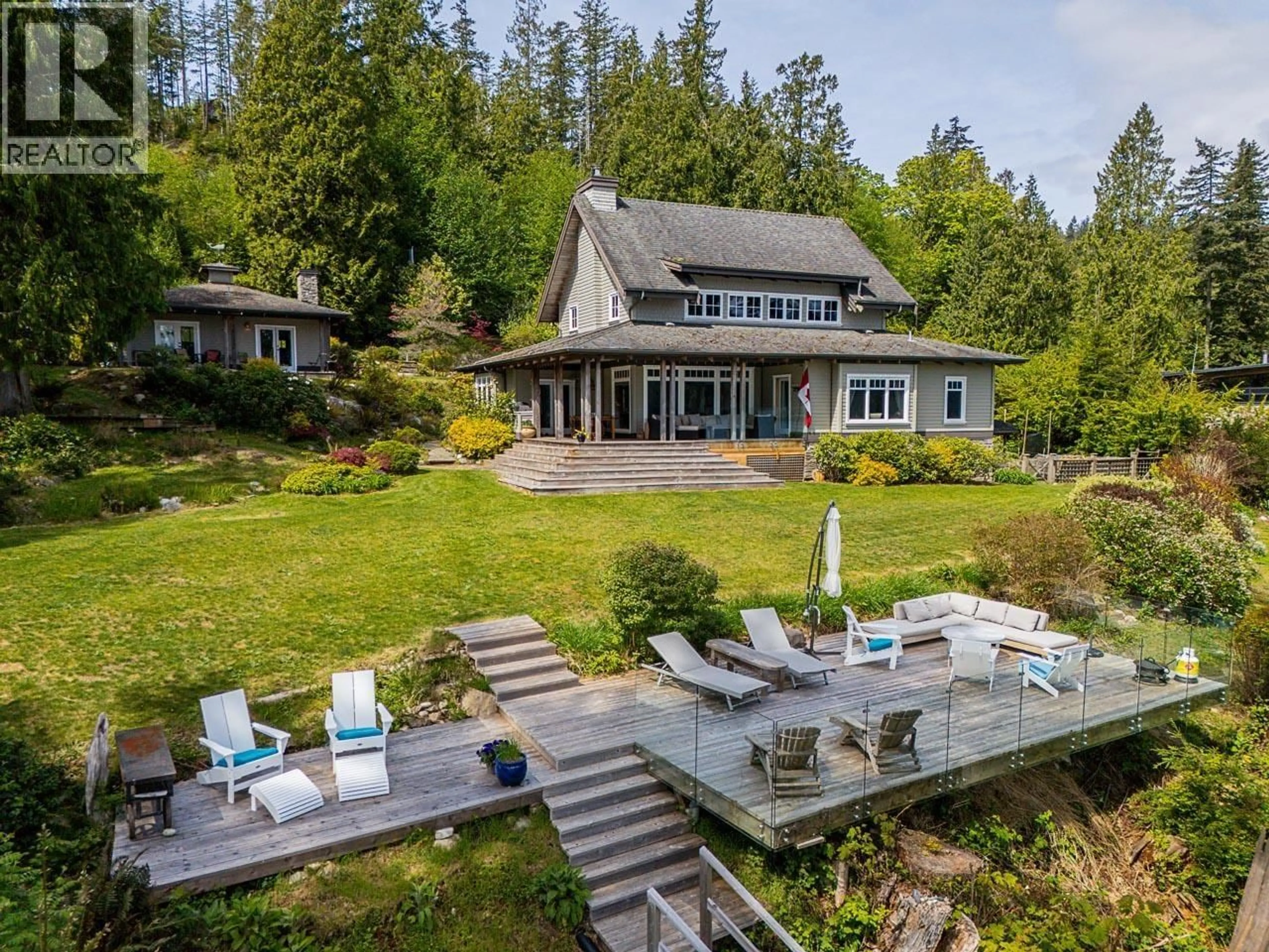 A pic from outside/outdoor area/front of a property/back of a property/a pic from drone, water/lake/river/ocean view for 766 THE GROVE ROAD, Gambier Island British Columbia V0N1V0