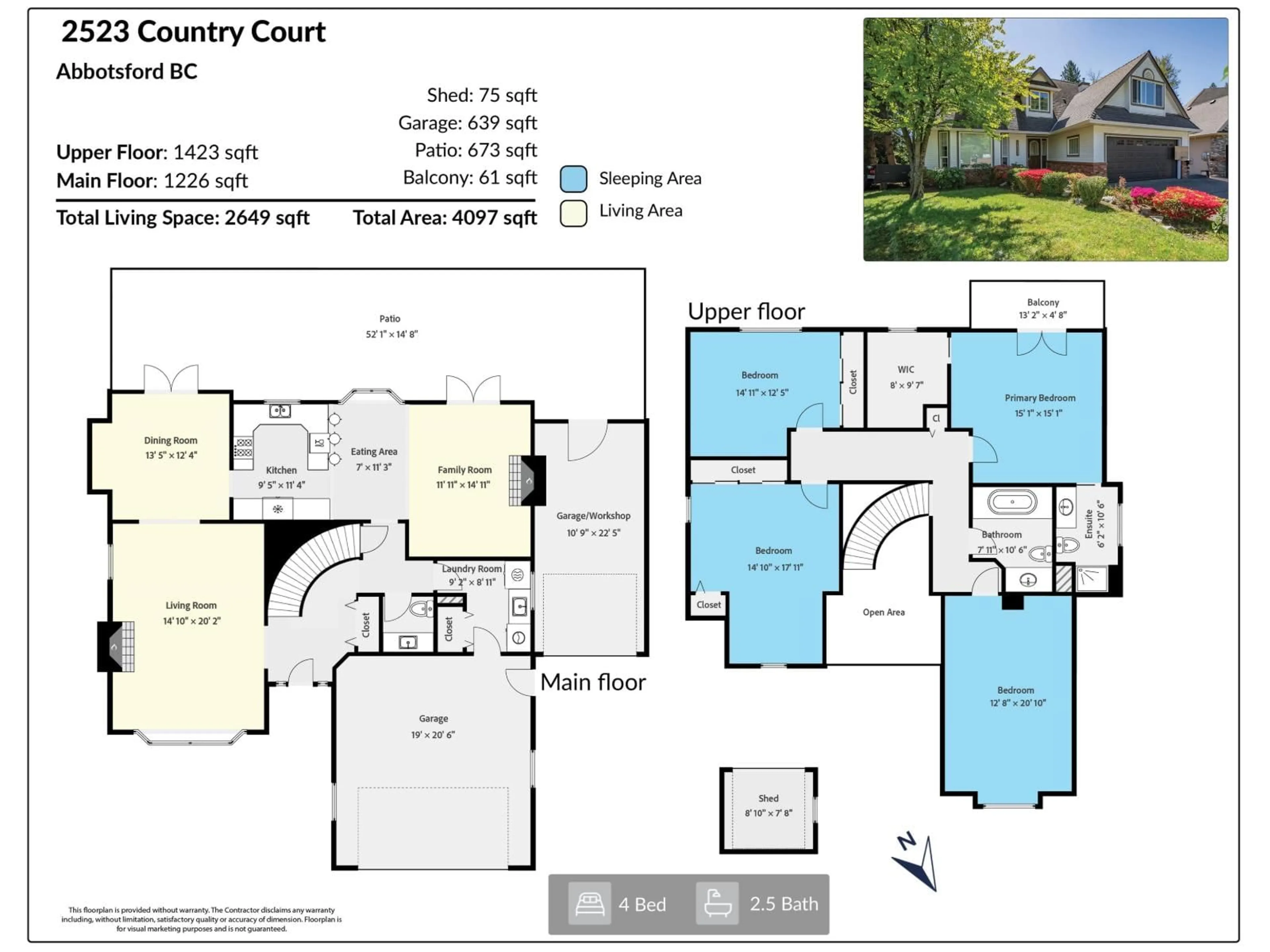 Floor plan for 2523 COUNTRY COURT, Abbotsford British Columbia V3G1M1