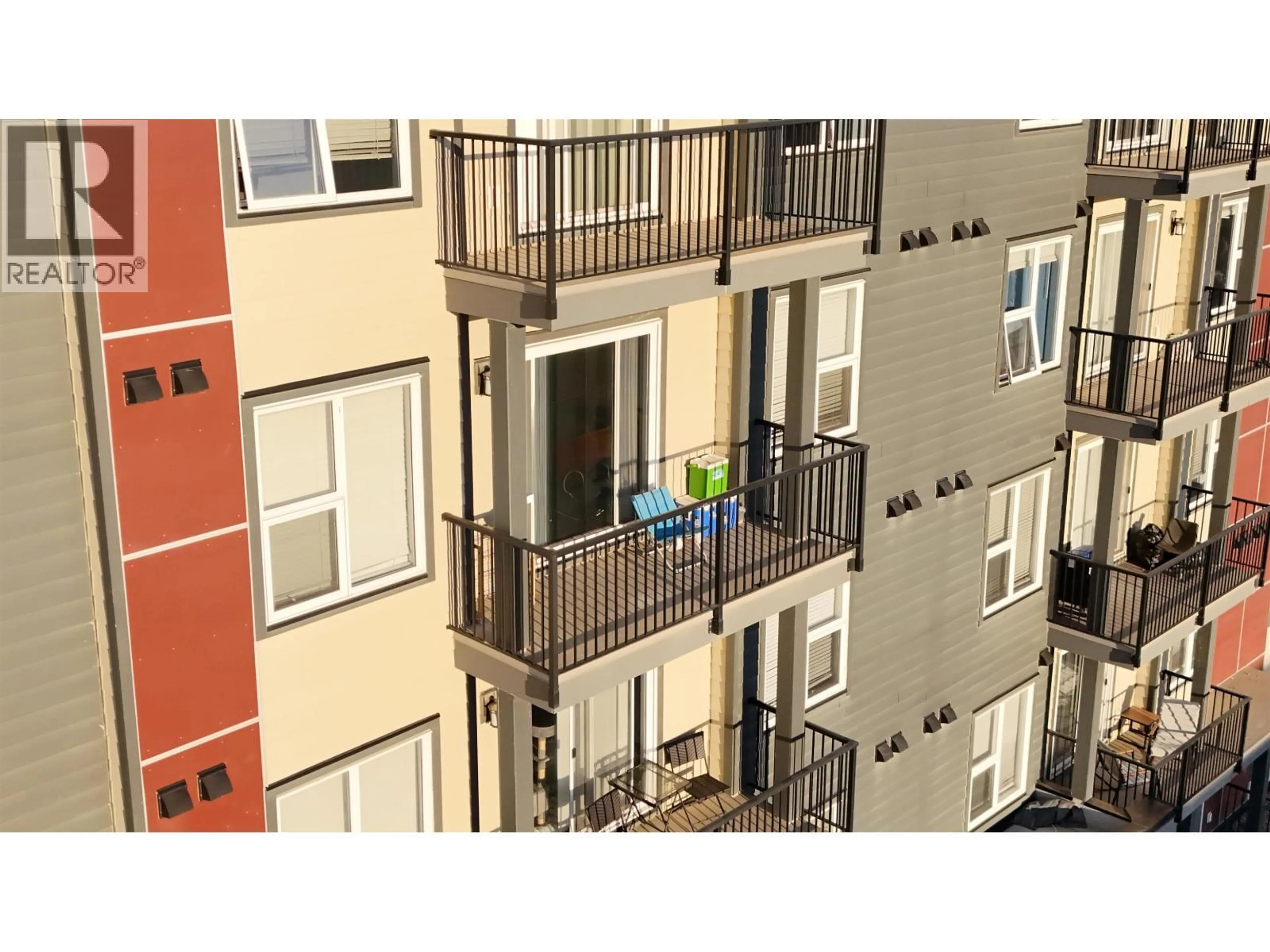 Balcony in the apartment, city buildings view from balcony for 410 - 10307 112 STREET, Fort St. John British Columbia V1J0N6