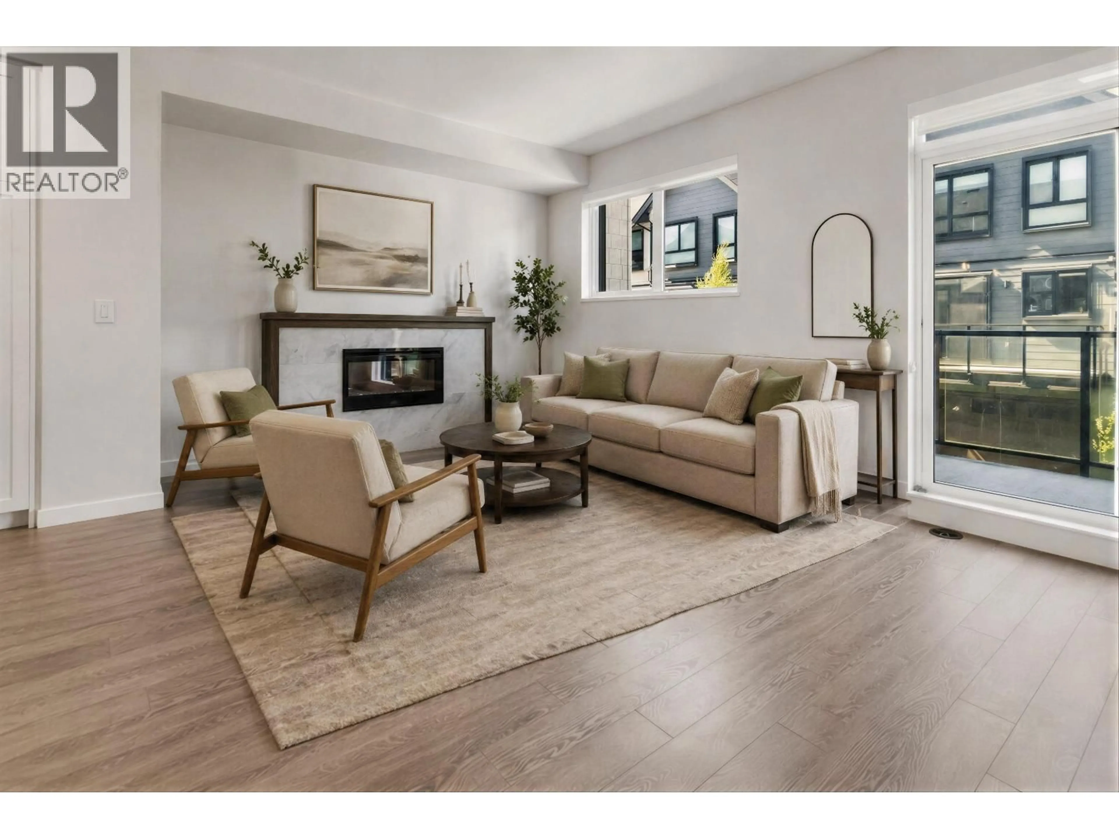 Living room with furniture, wood/laminate floor for 189 - 4738 HEMLOCK WAY, Tsawwassen British Columbia V4M0E3