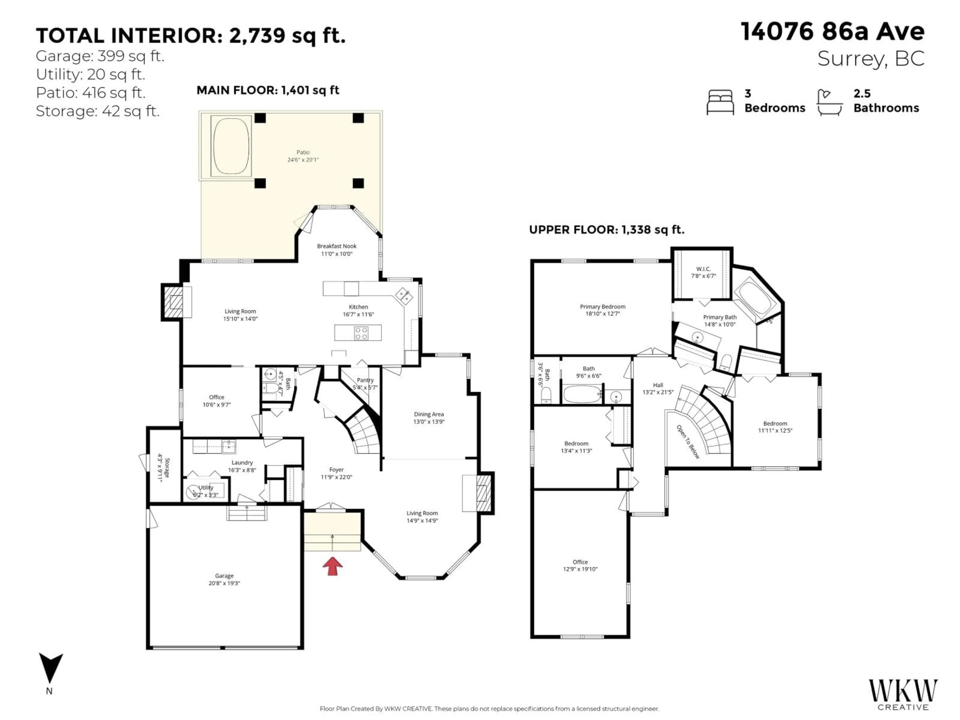 Floor plan for 14076 86A AVENUE, Surrey British Columbia V3W0V9