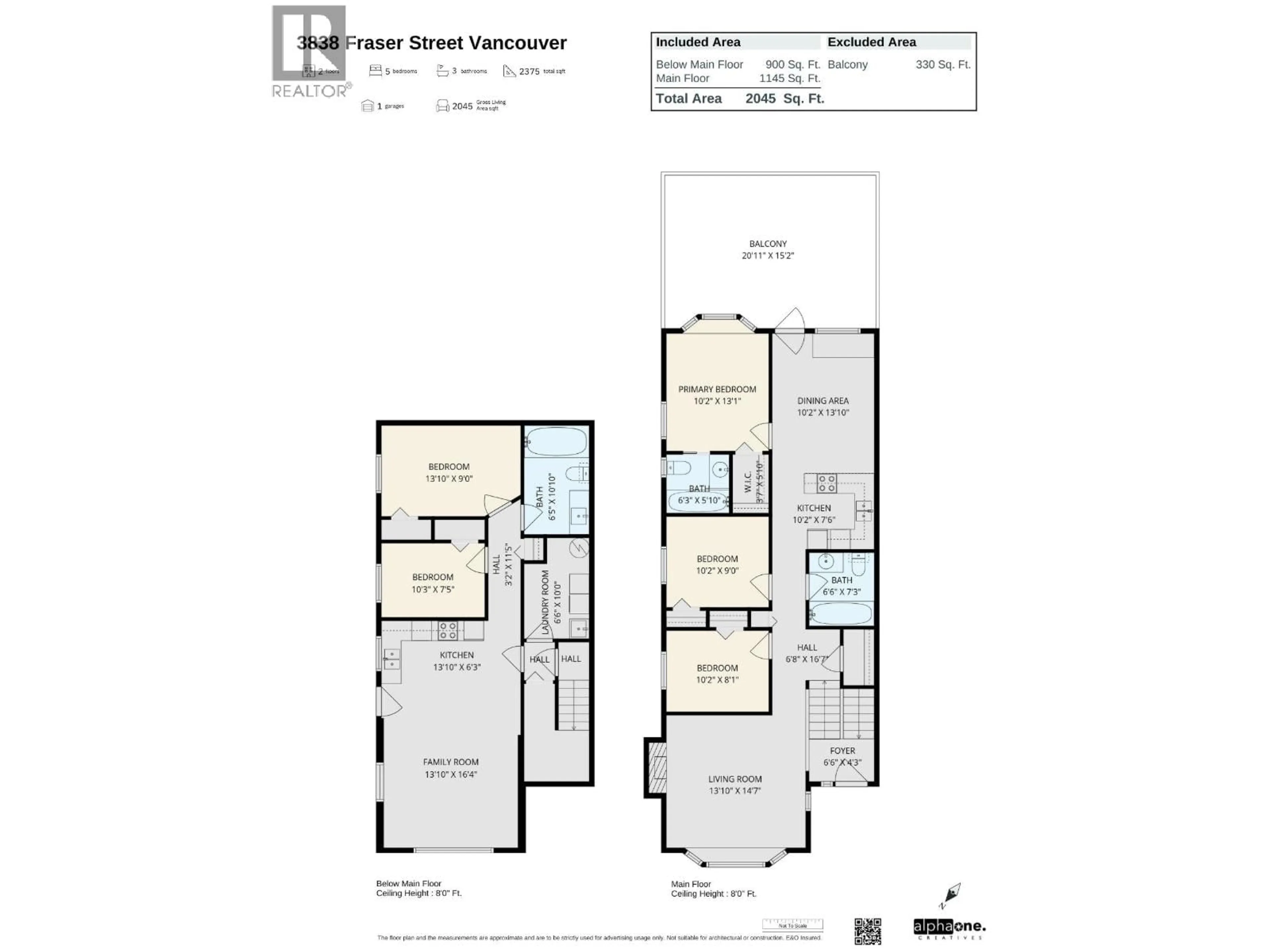 Floor plan for 3840 FRASER STREET, Vancouver British Columbia V5V4E2