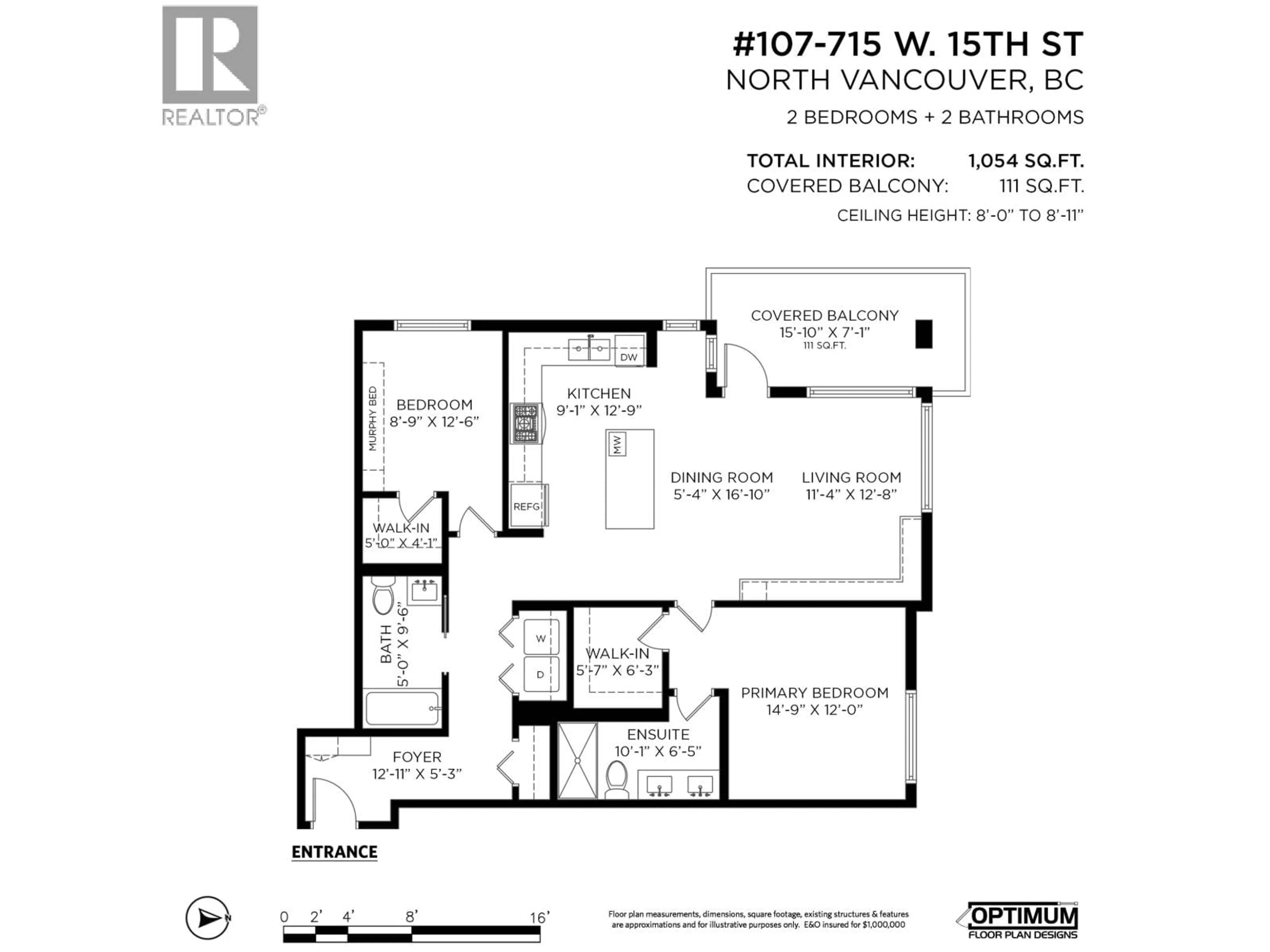 Floor plan for 107 - 715 15TH STREET, North Vancouver British Columbia V7M1T2