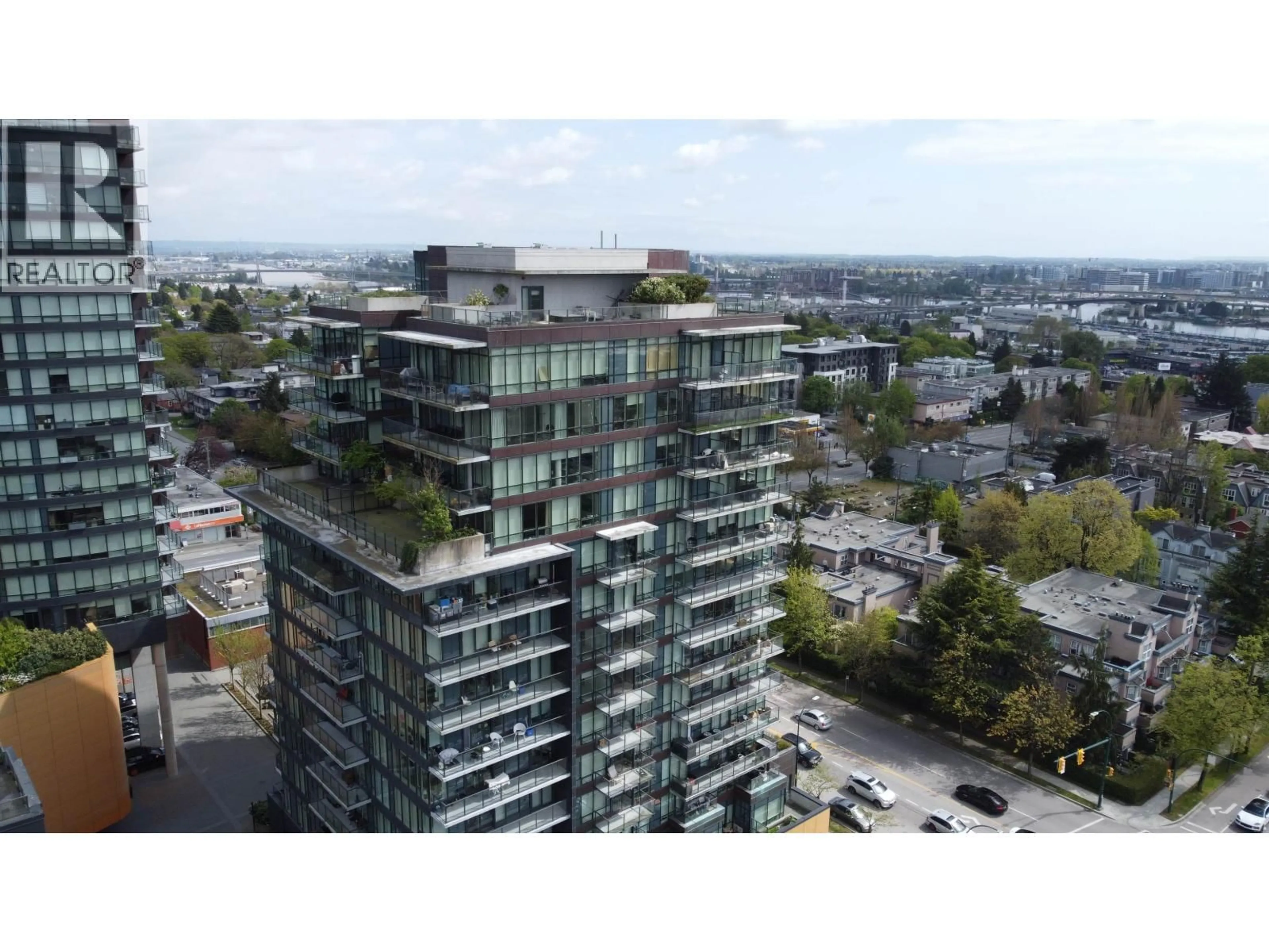 A pic from outside/outdoor area/front of a property/back of a property/a pic from drone, city buildings view from balcony for 507 - 8588 CORNISH STREET, Vancouver British Columbia V6P0C1