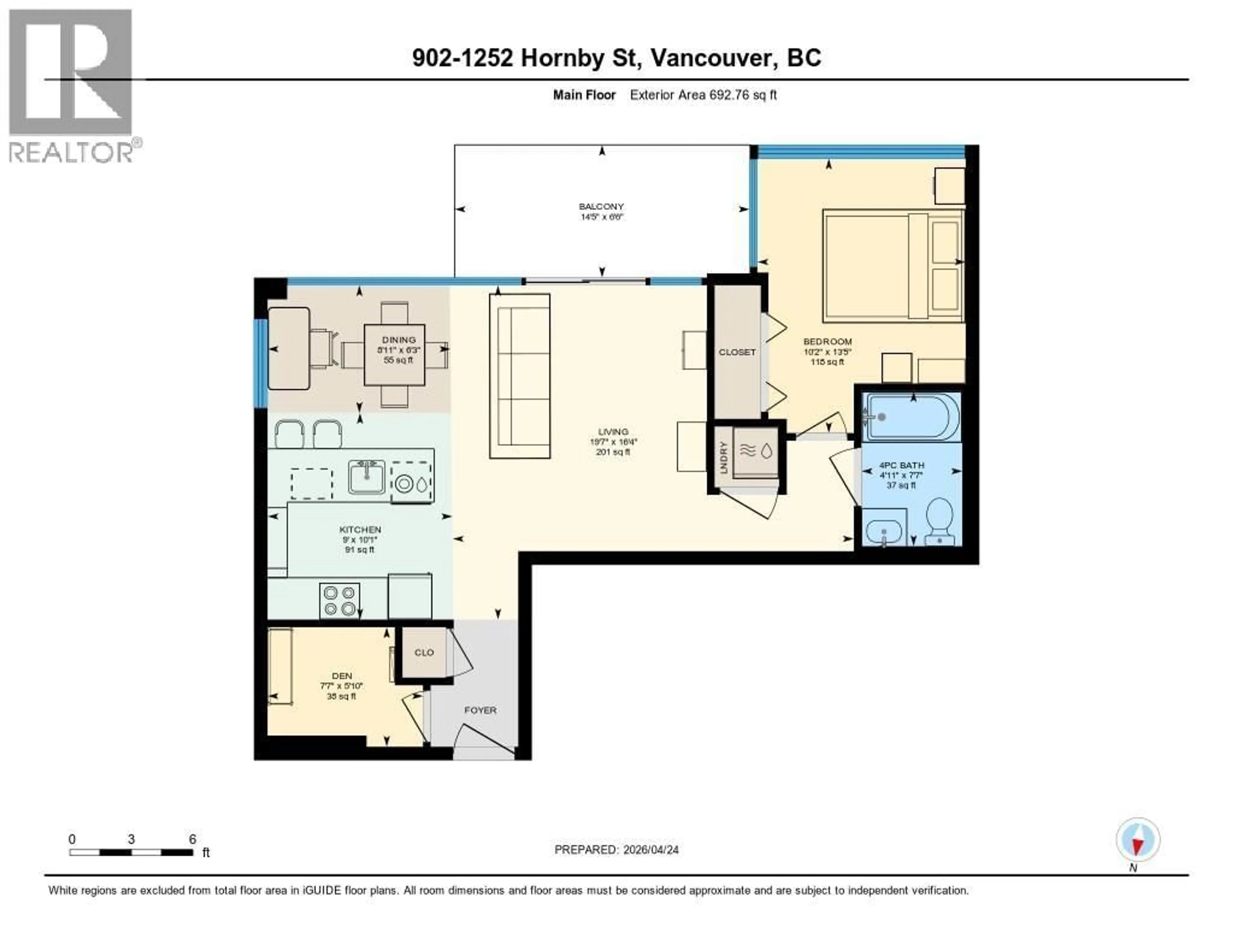 Floor plan for 902 - 1252 HORNBY STREET, Vancouver British Columbia V6Z0A3