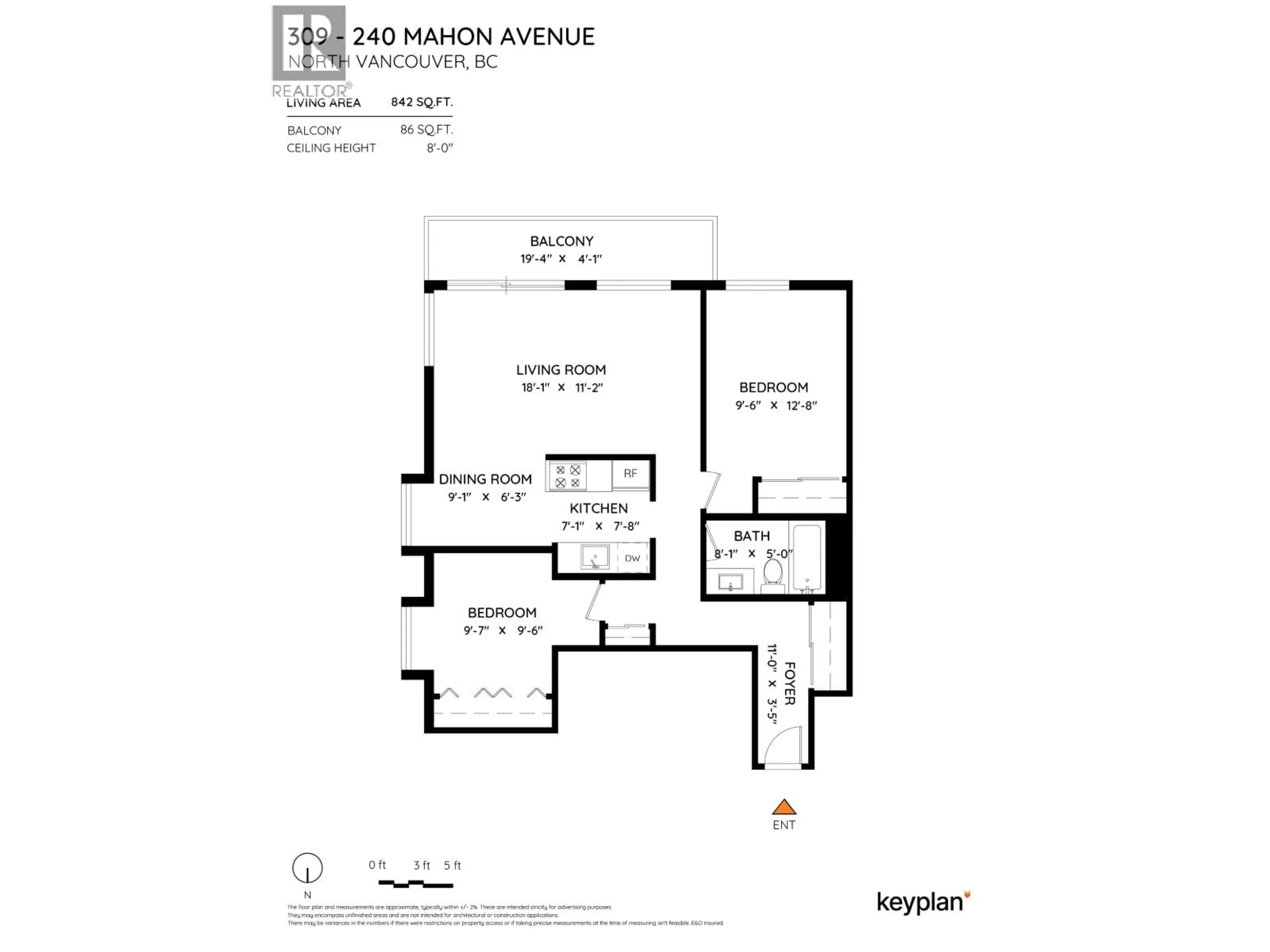 Floor plan for 309 - 240 MAHON AVENUE, North Vancouver British Columbia V7M3H4