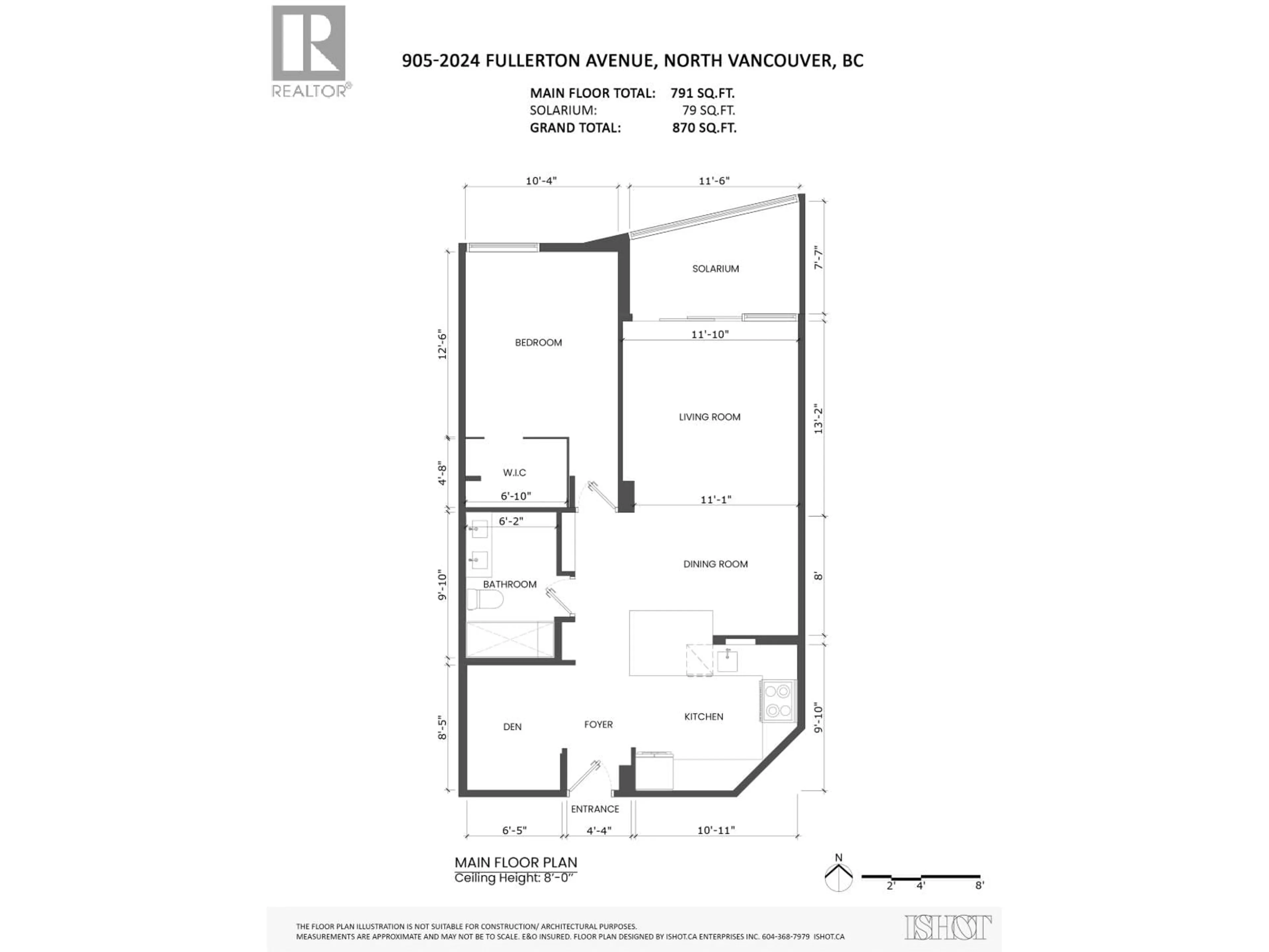 Floor plan for 905 - 2024 FULLERTON AVENUE, North Vancouver British Columbia V7P3G4