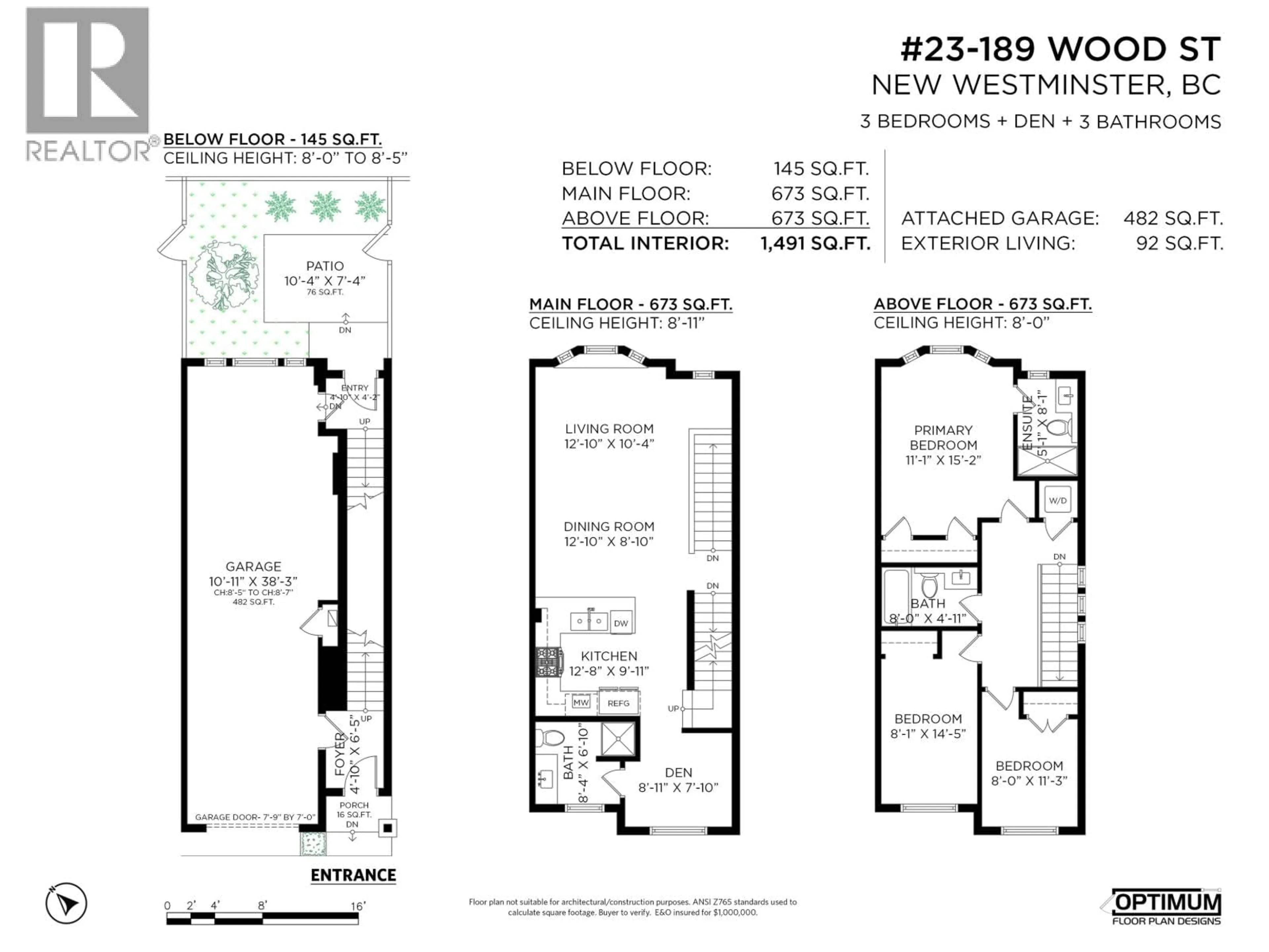 Floor plan for 23 - 189 WOOD STREET, New Westminster British Columbia V3M0L7