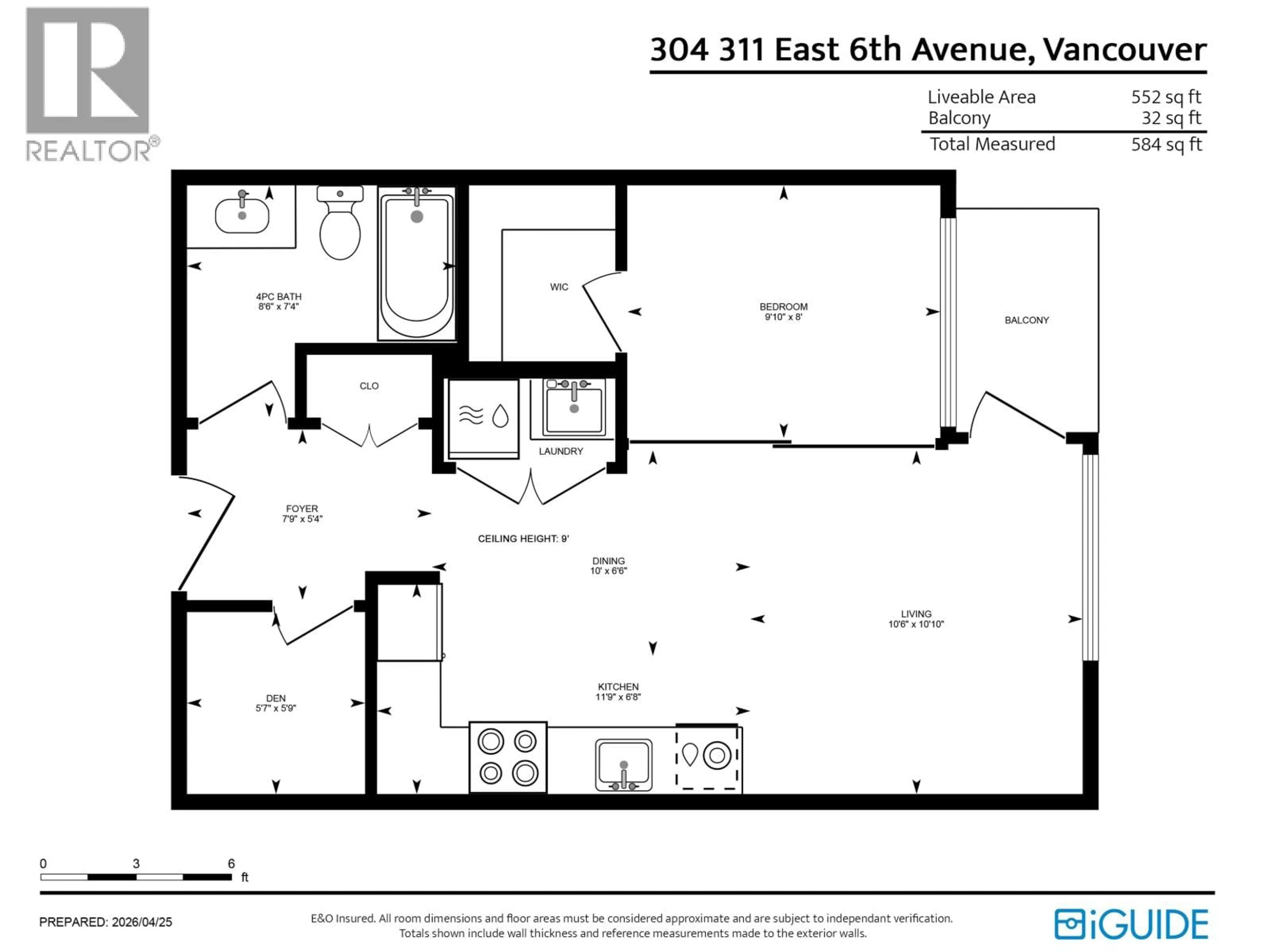 Floor plan for 304 - 311 6TH AVENUE, Vancouver British Columbia V5T0G9