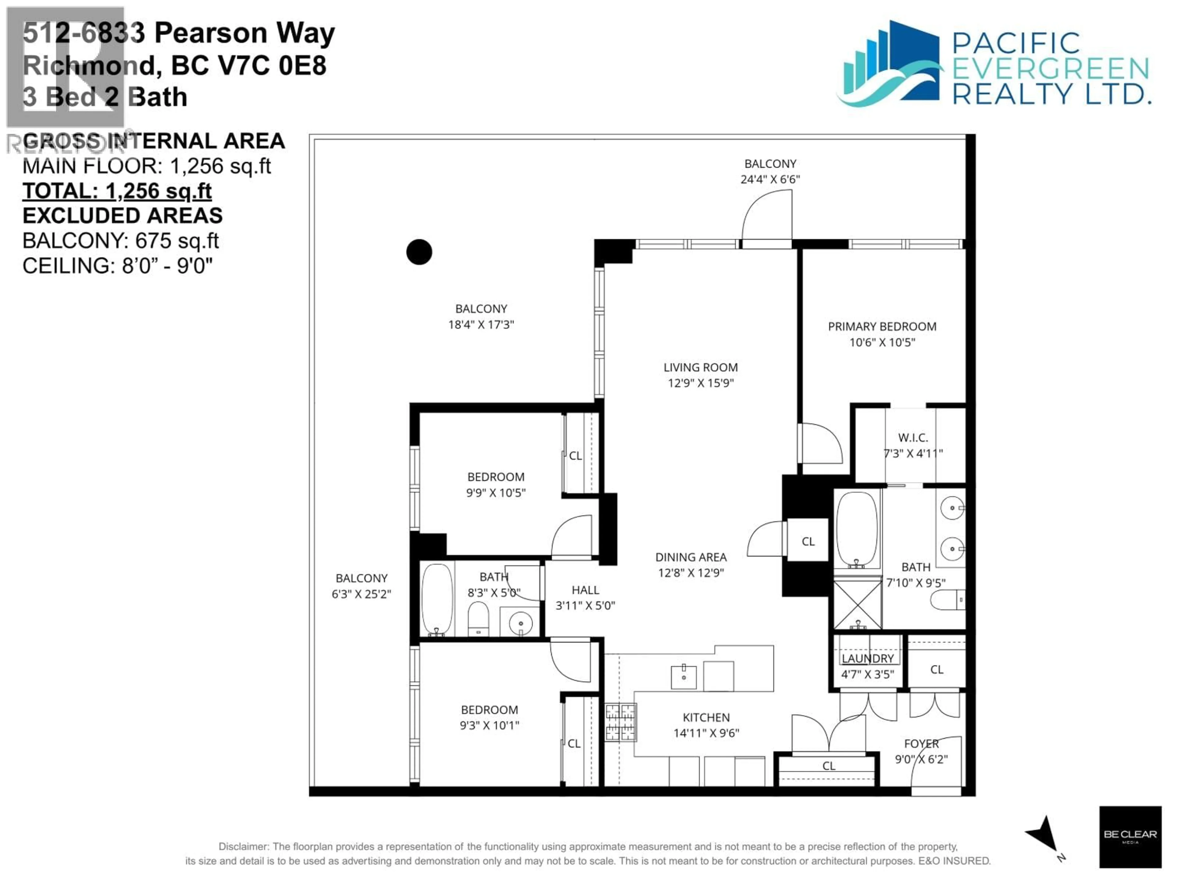 Floor plan for 512 - 6833 PEARSON WAY, Richmond British Columbia V7C0E8