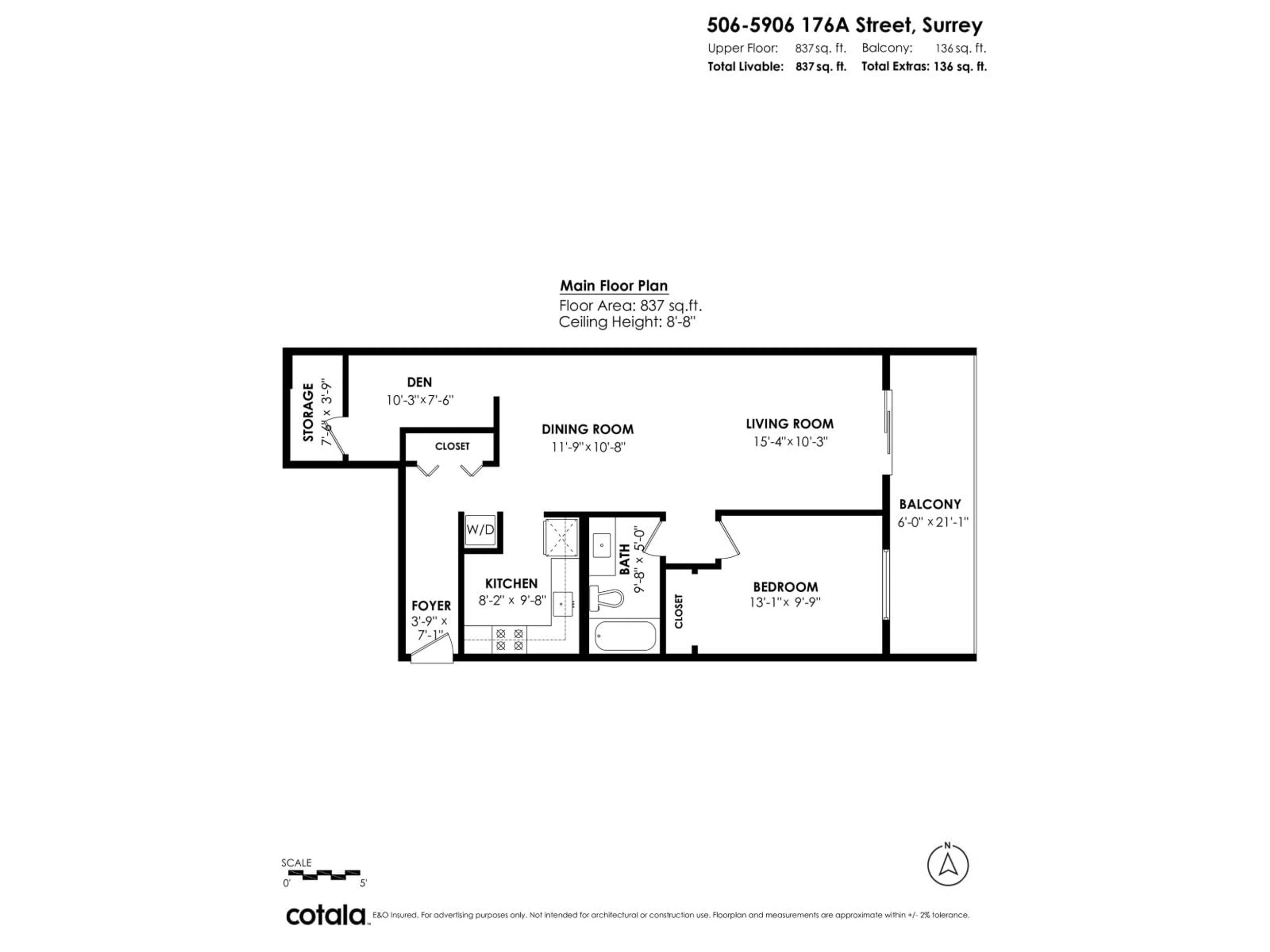 Floor plan for 309 - 5906 176A STREET, Surrey British Columbia V3S4H7