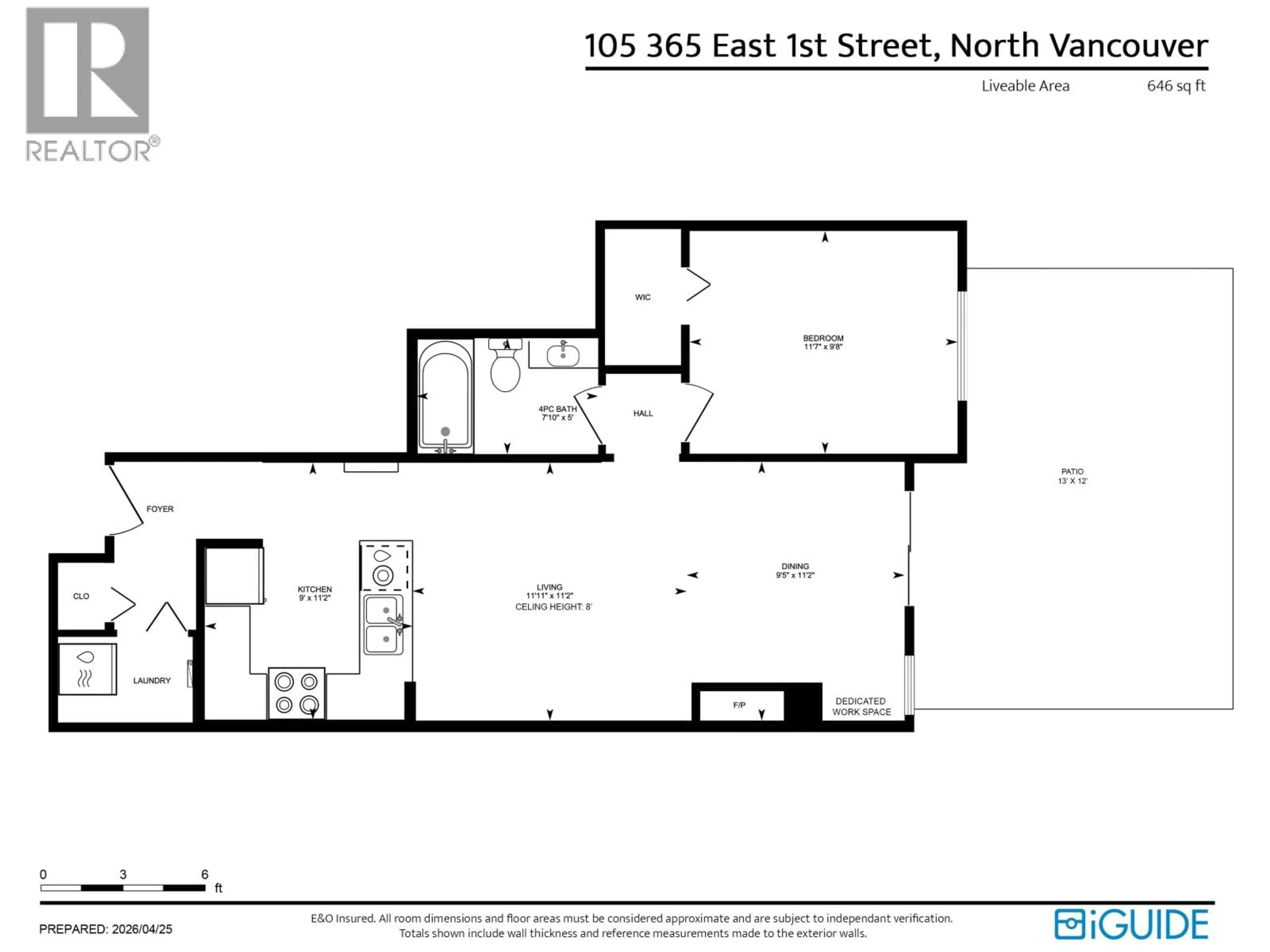 Floor plan for 105 - 365 1ST STREET, North Vancouver British Columbia V7L4W5