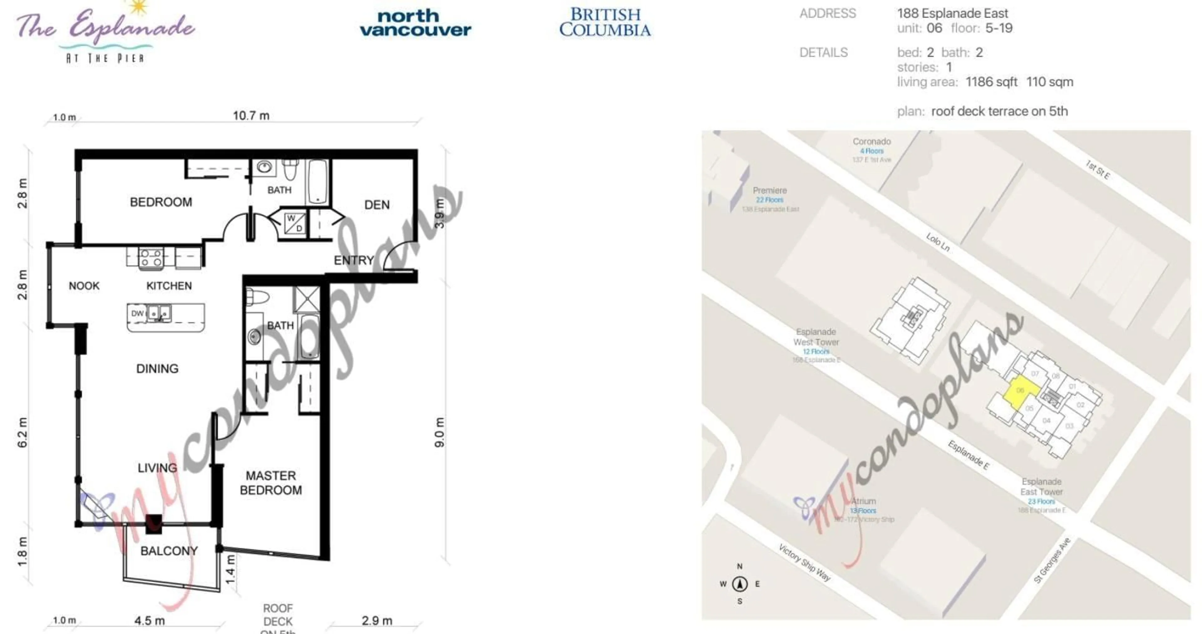 Floor plan for 2910 - 13768 100 AVENUE, Surrey British Columbia V3T0V2