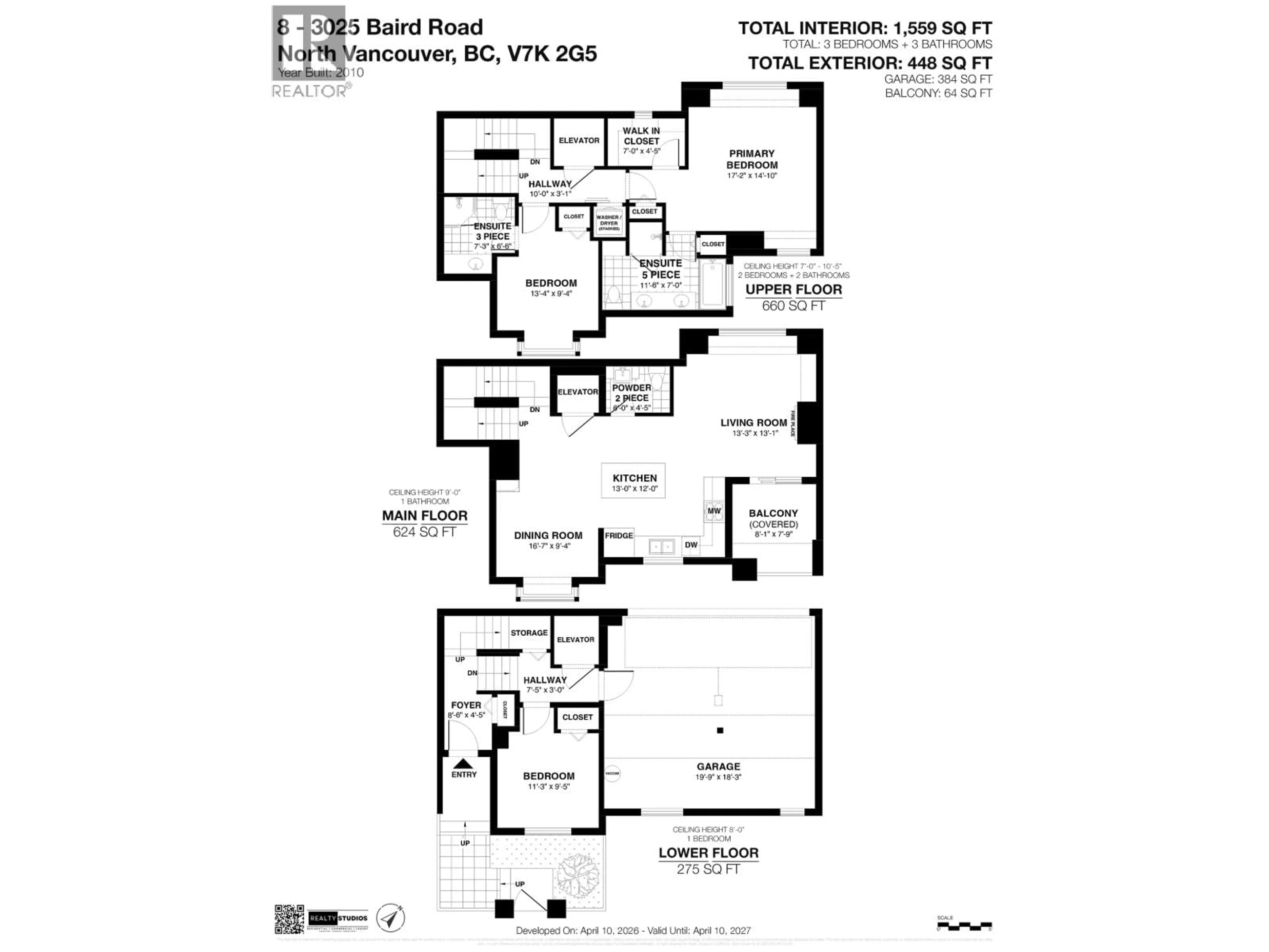 Floor plan for 8 - 3025 BAIRD ROAD, North Vancouver British Columbia V7K2G5