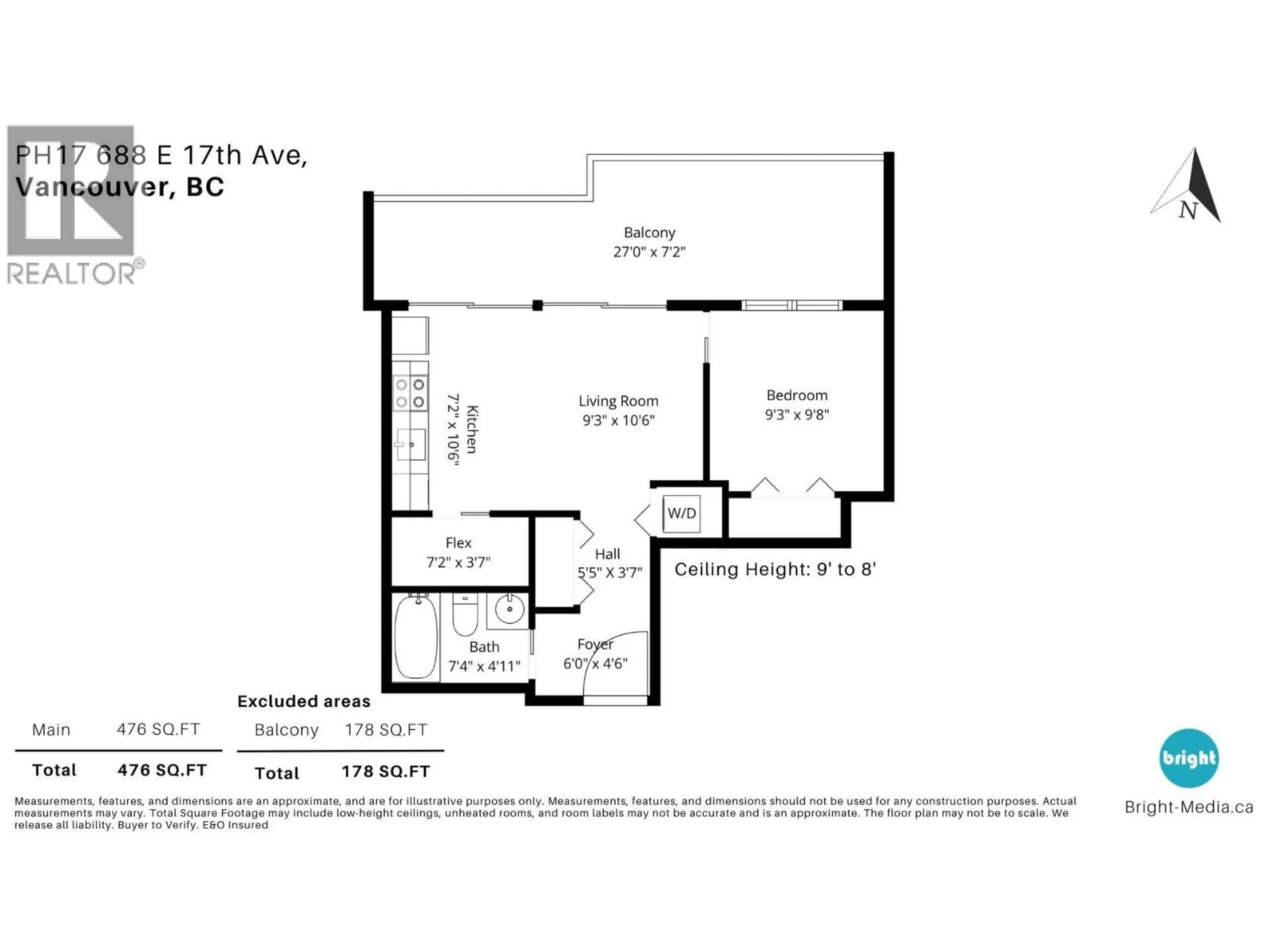 Floor plan for PH17 - 688 17TH AVENUE, Vancouver British Columbia V5V0A8