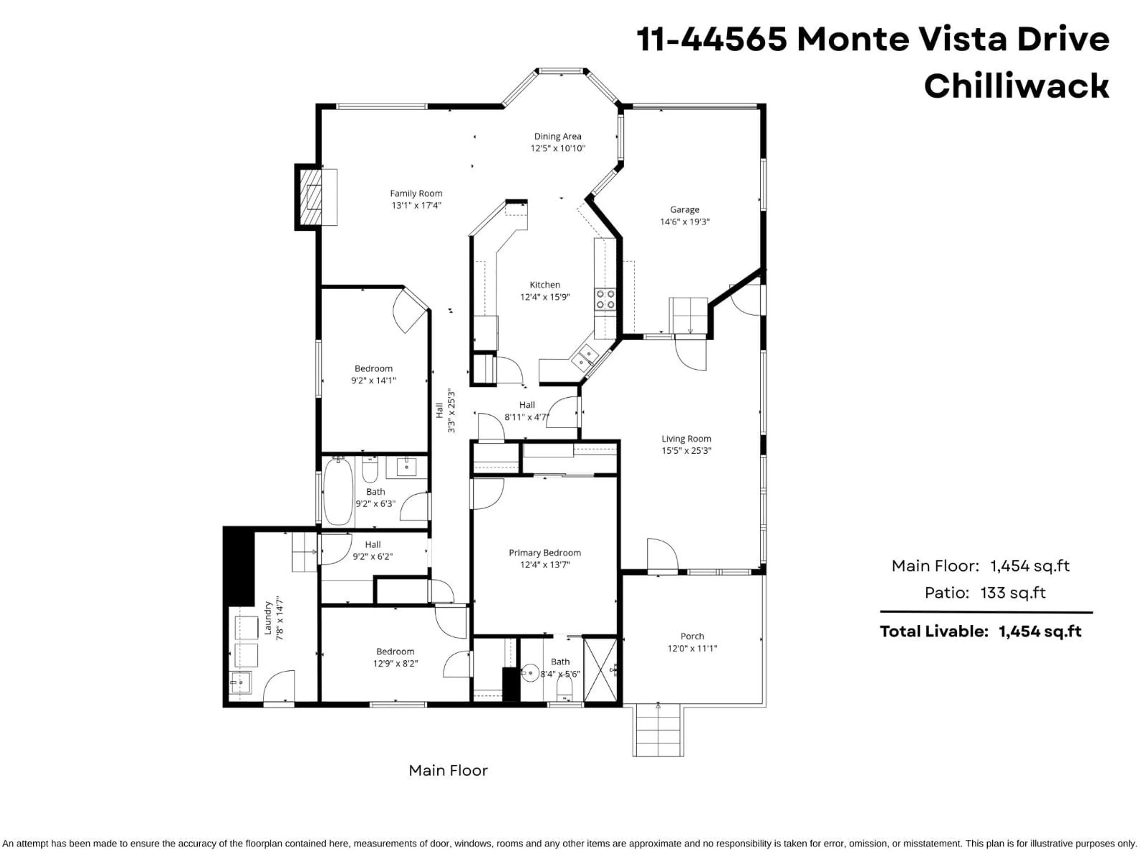 Floor plan for 11 - 44565 MONTE VISTA DRIVE, Chilliwack British Columbia V2R5Y4