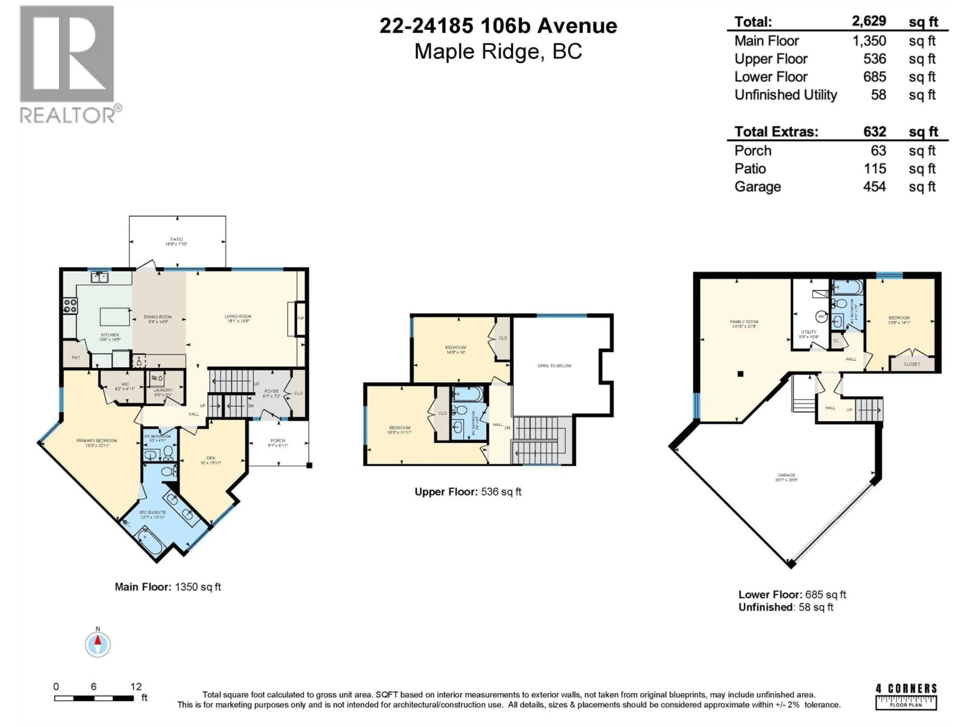 Floor plan for 22 - 24185 106B AVENUE, Maple Ridge British Columbia V2W0C4