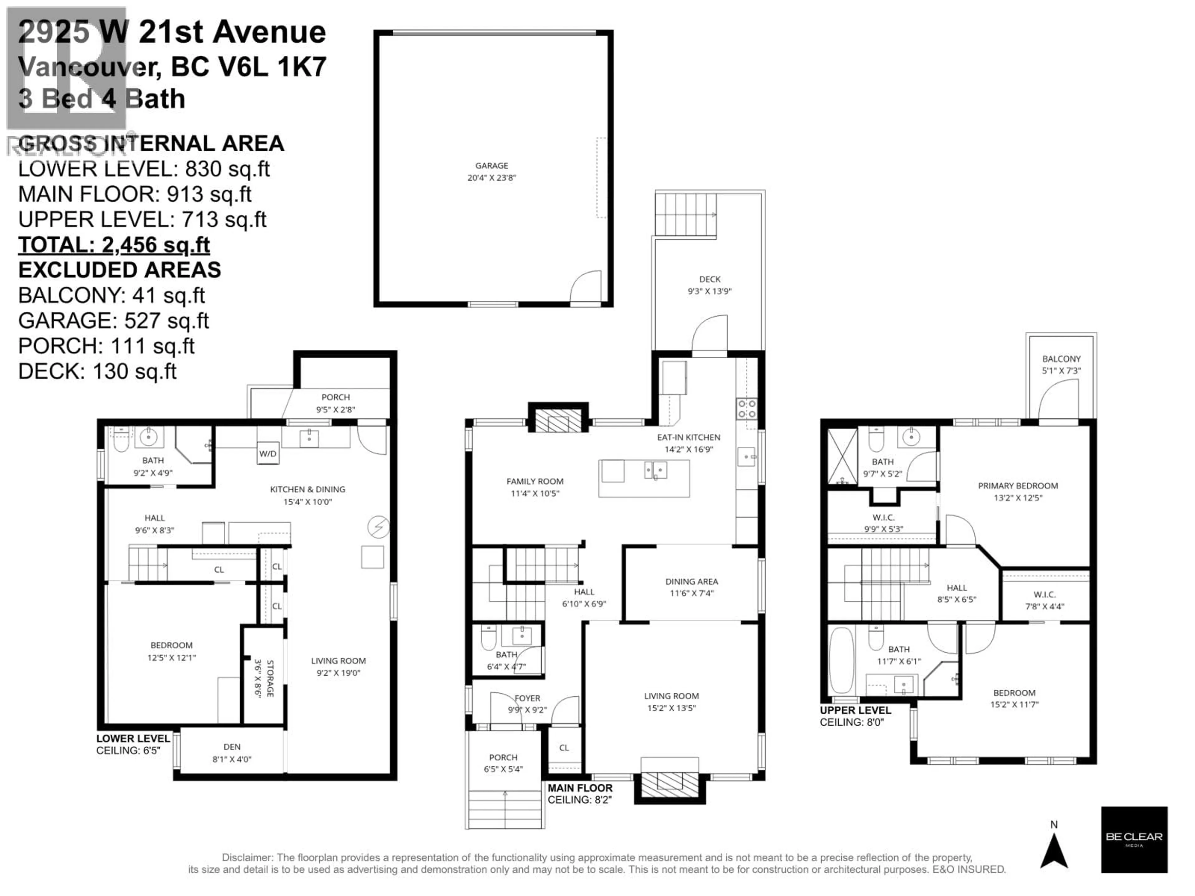 Floor plan for 2925 21ST STREET, Vancouver British Columbia V6L1K7