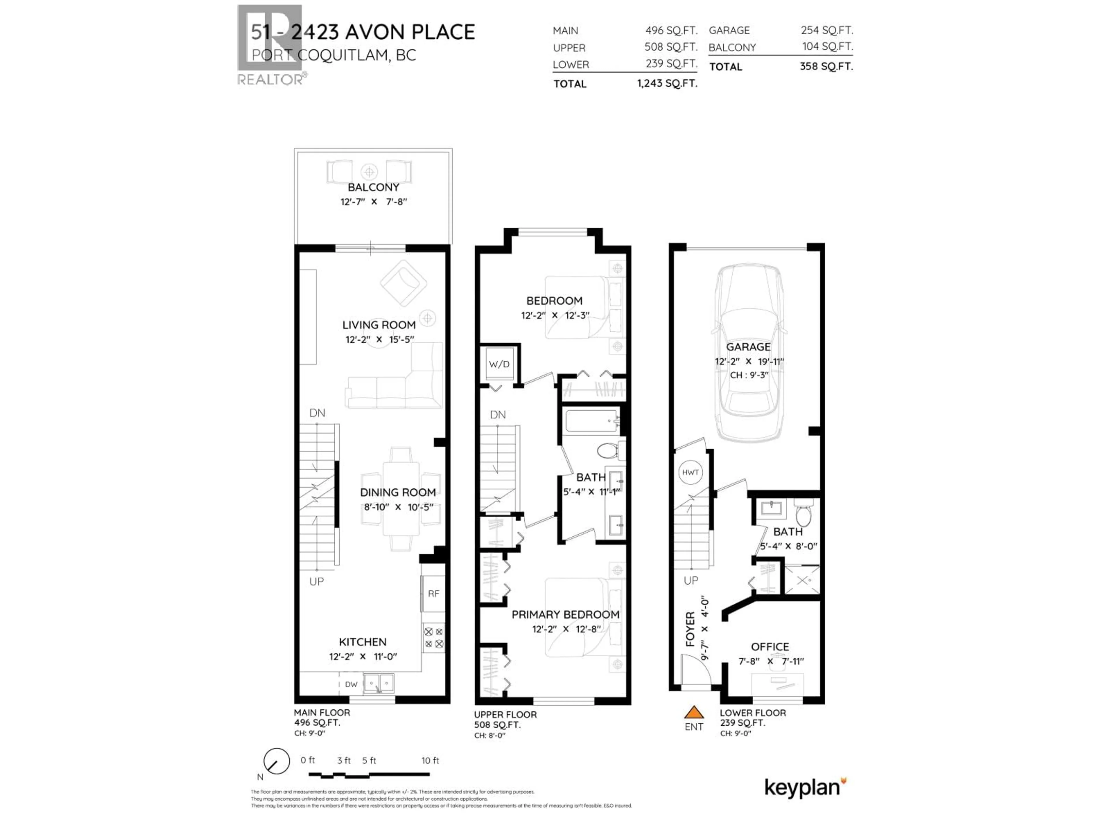 Floor plan for 51 - 2423 AVON PLACE, Port Coquitlam British Columbia V3B0H5