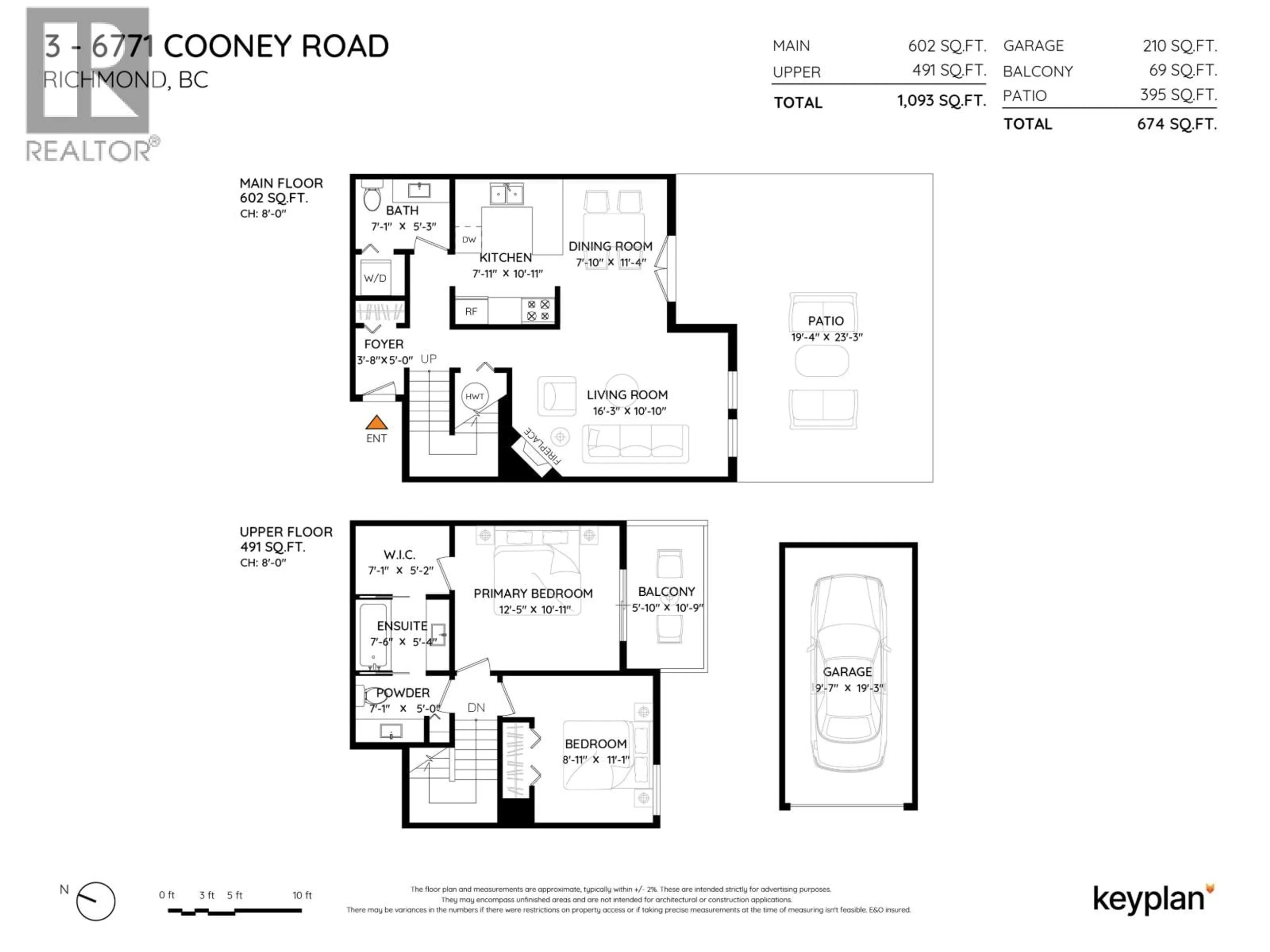 Floor plan for 3 - 6771 COONEY ROAD, Richmond British Columbia V6Y2J9