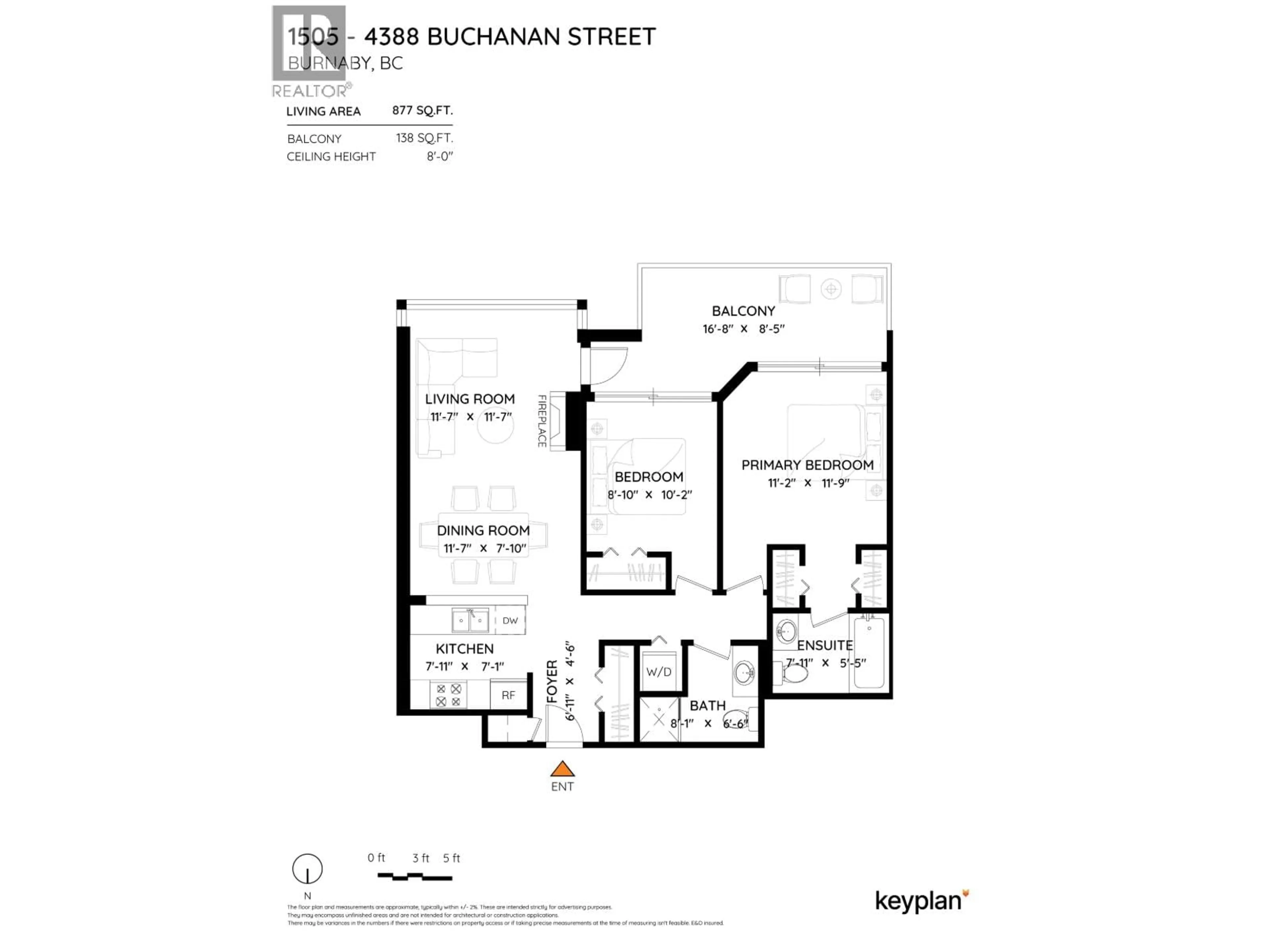 Floor plan for 1505 - 4388 BUCHANAN STREET, Burnaby British Columbia V5C6R8