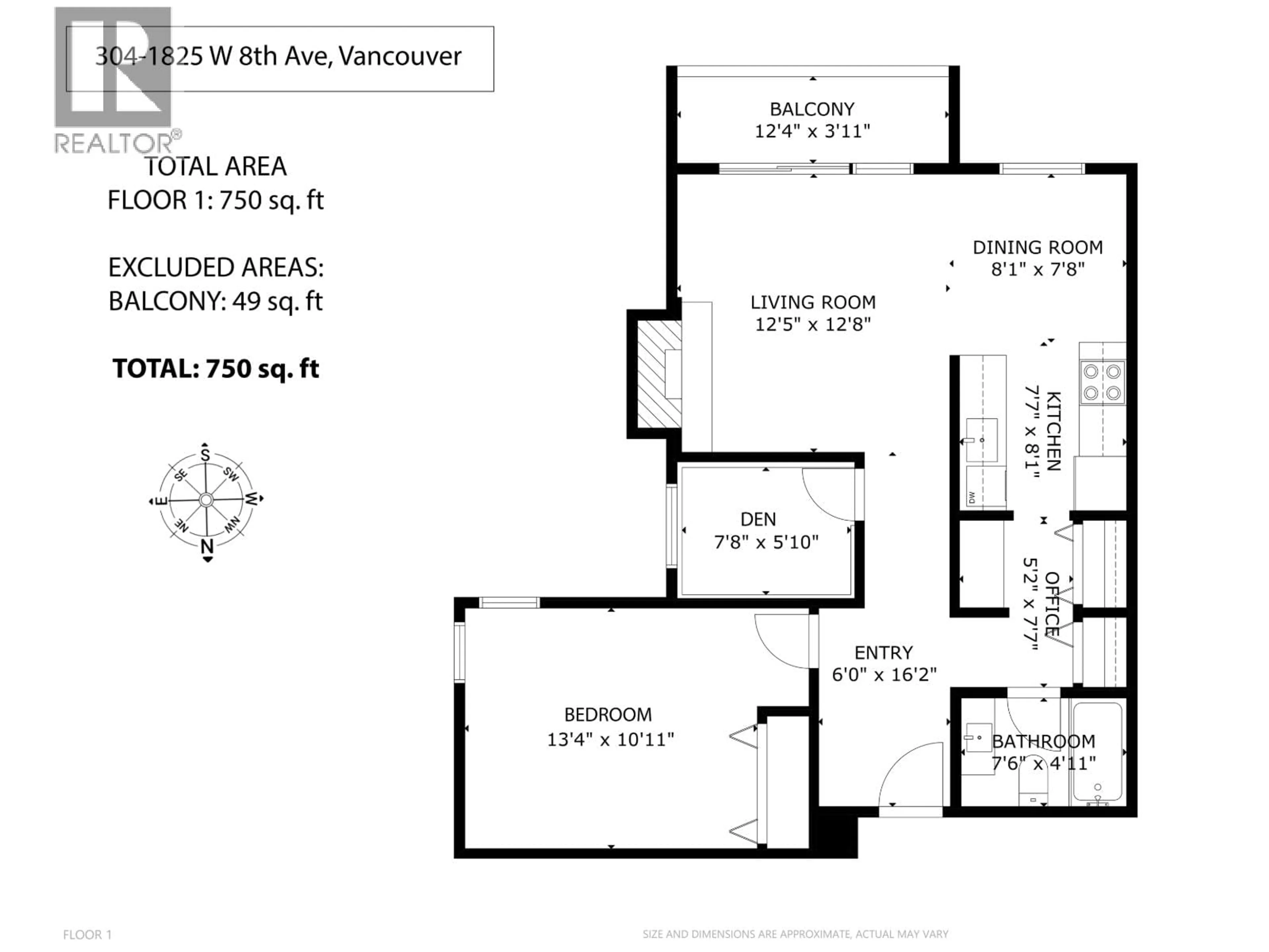 Floor plan for 304 - 1825 8TH AVENUE, Vancouver British Columbia V6J1V9