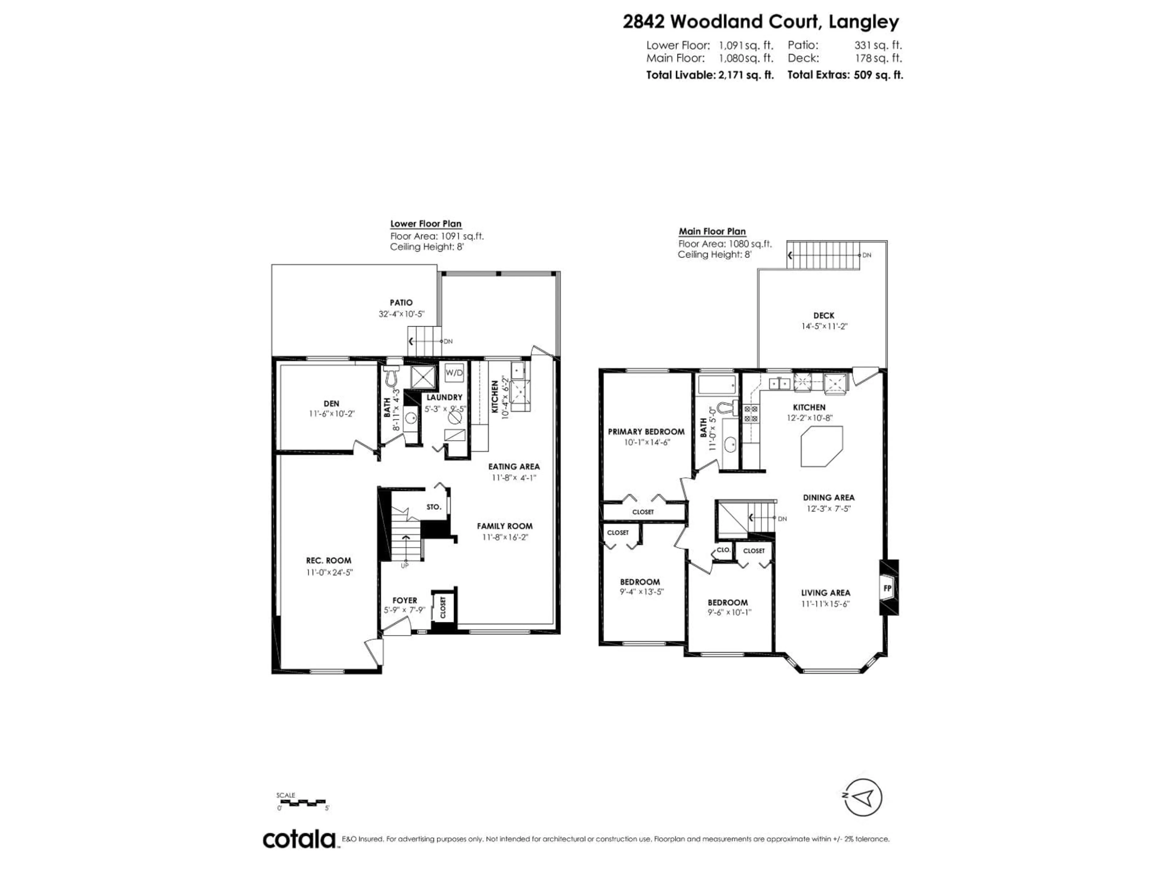 Floor plan for 2842 WOODLAND COURT, Langley British Columbia V2Y1G1