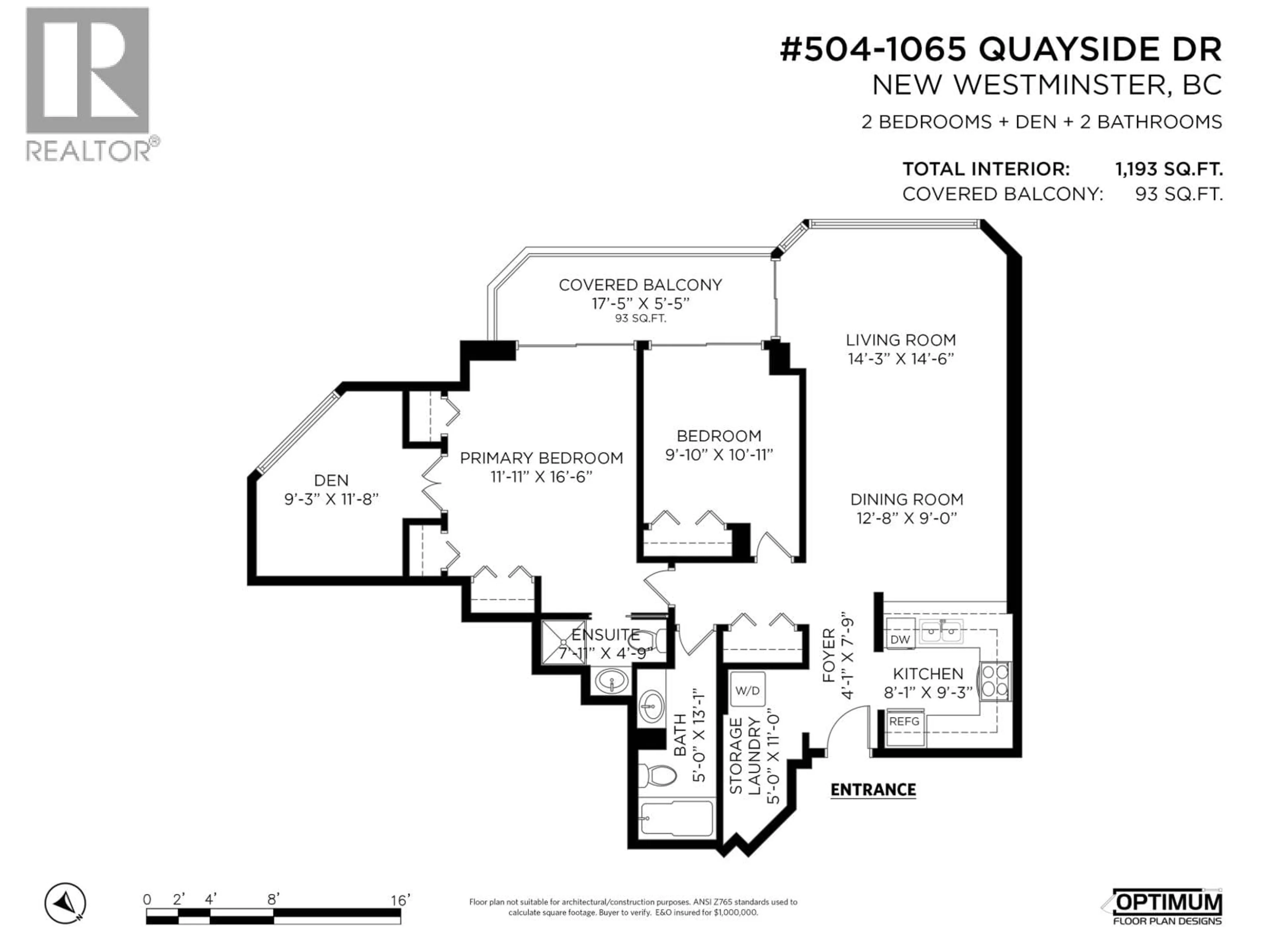Floor plan for 504 - 1065 QUAYSIDE DRIVE, New Westminster British Columbia V3M1C5