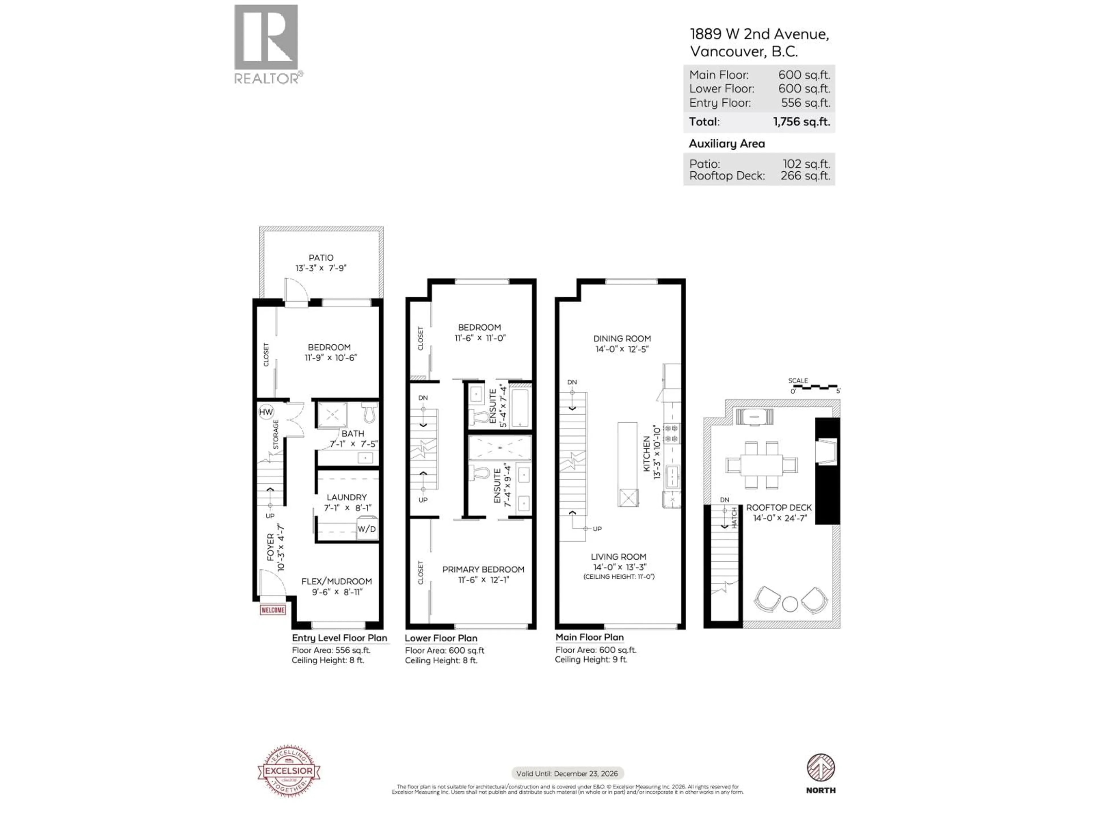 Floor plan for 1889 2ND AVENUE, Vancouver British Columbia V6J1J1