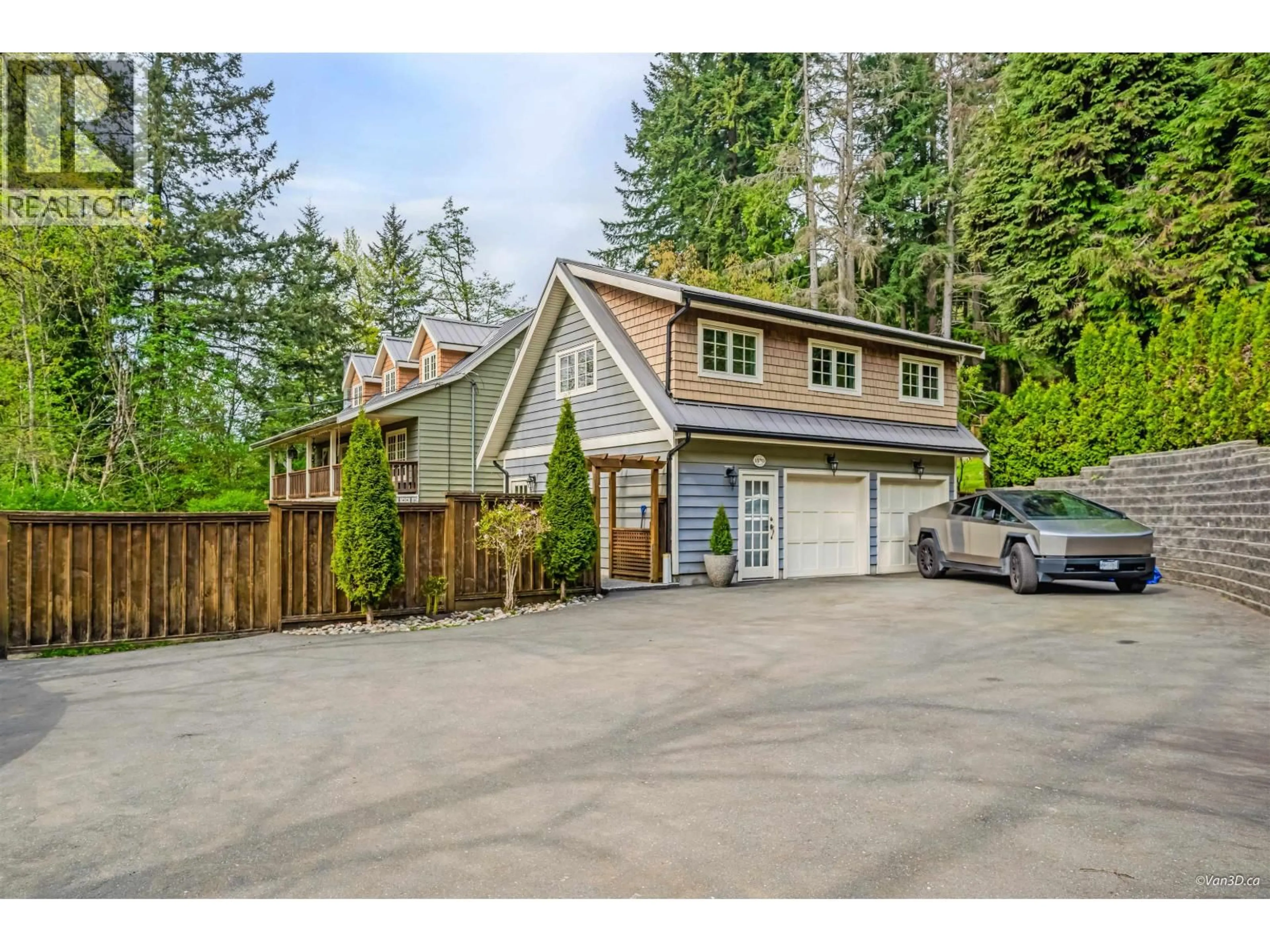 A pic from outside/outdoor area/front of a property/back of a property/a pic from drone, street for 1570 EAST ROAD, Anmore British Columbia V3H4X6