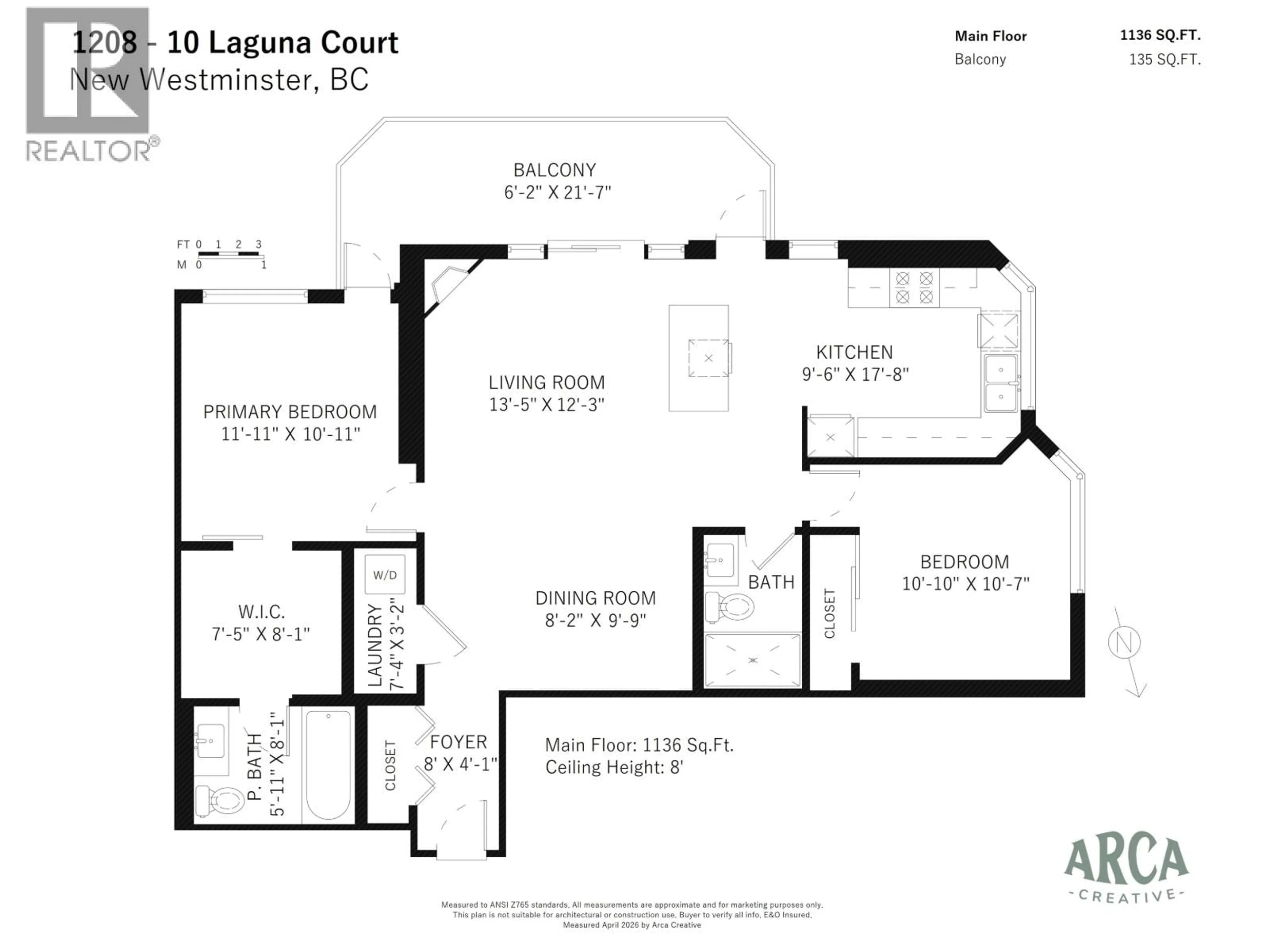 Floor plan for 1208 - 10 LAGUNA COURT, New Westminster British Columbia V3M6W3