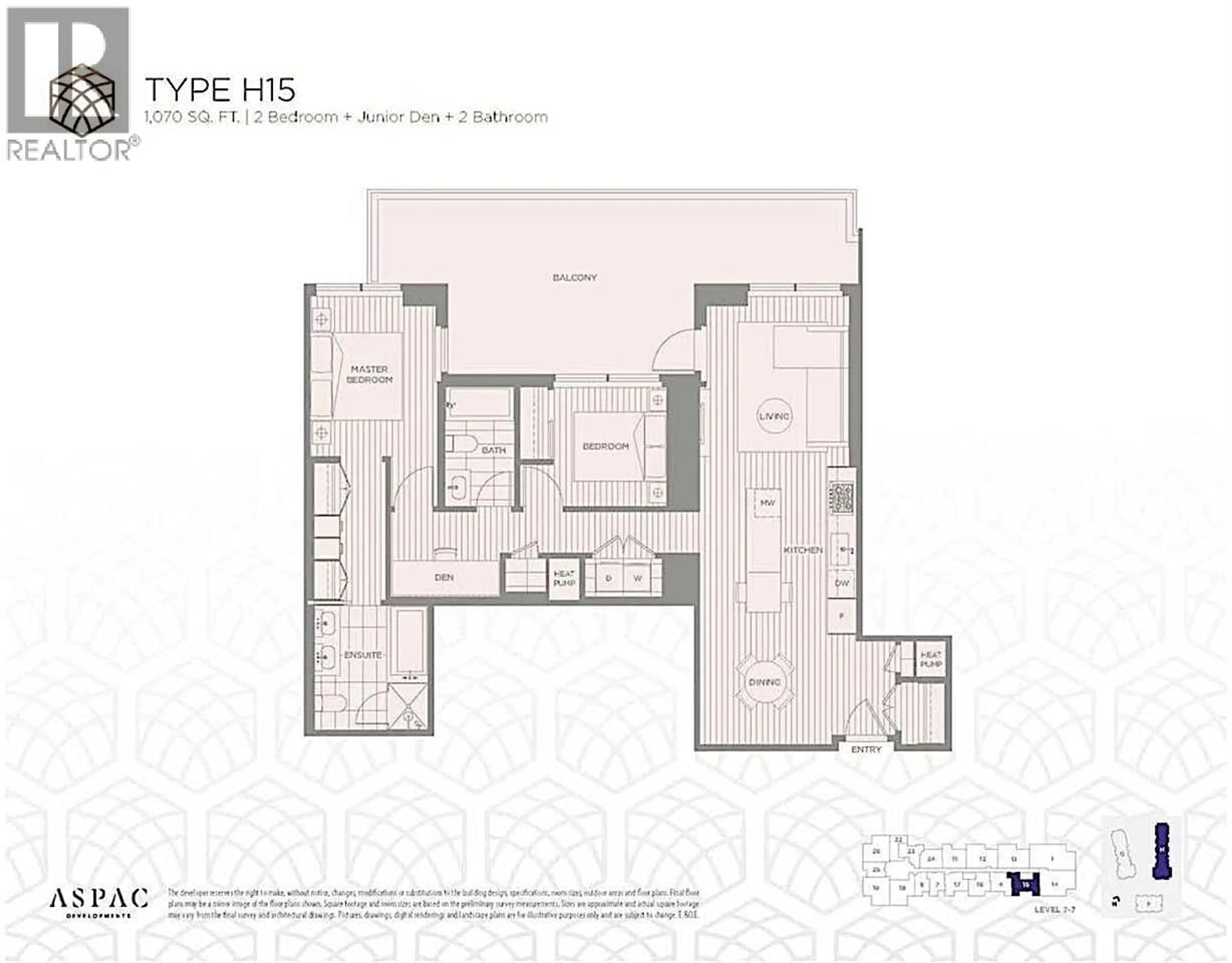 Floor plan for 703 - 6833 PEARSON WAY, Richmond British Columbia V7C0E8