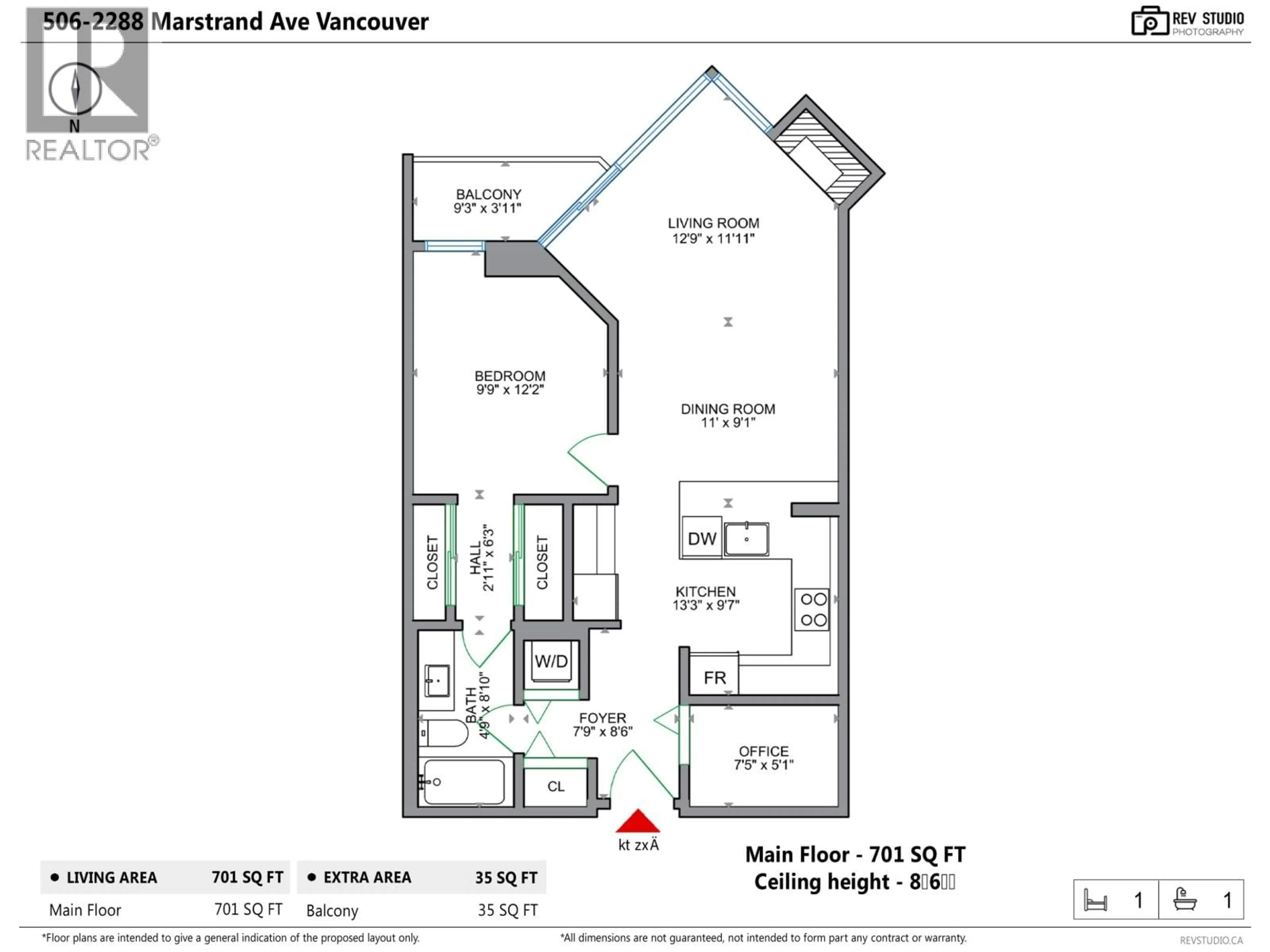 Floor plan for 506 - 2228 MARSTRAND AVENUE, Vancouver British Columbia V6K4T1