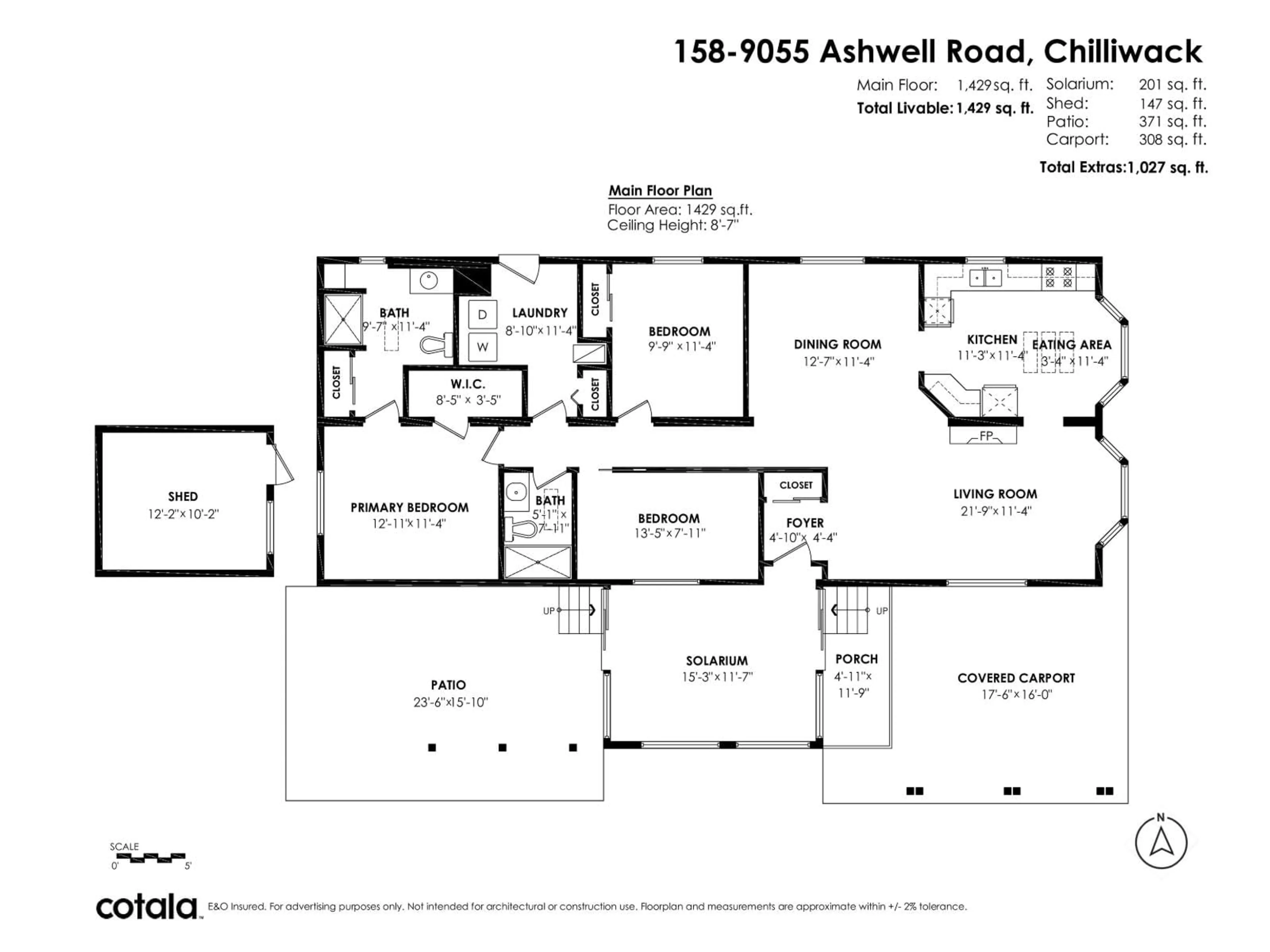 Floor plan for 158 - 9055 ASHWELL ROAD, Chilliwack British Columbia V2P7S6