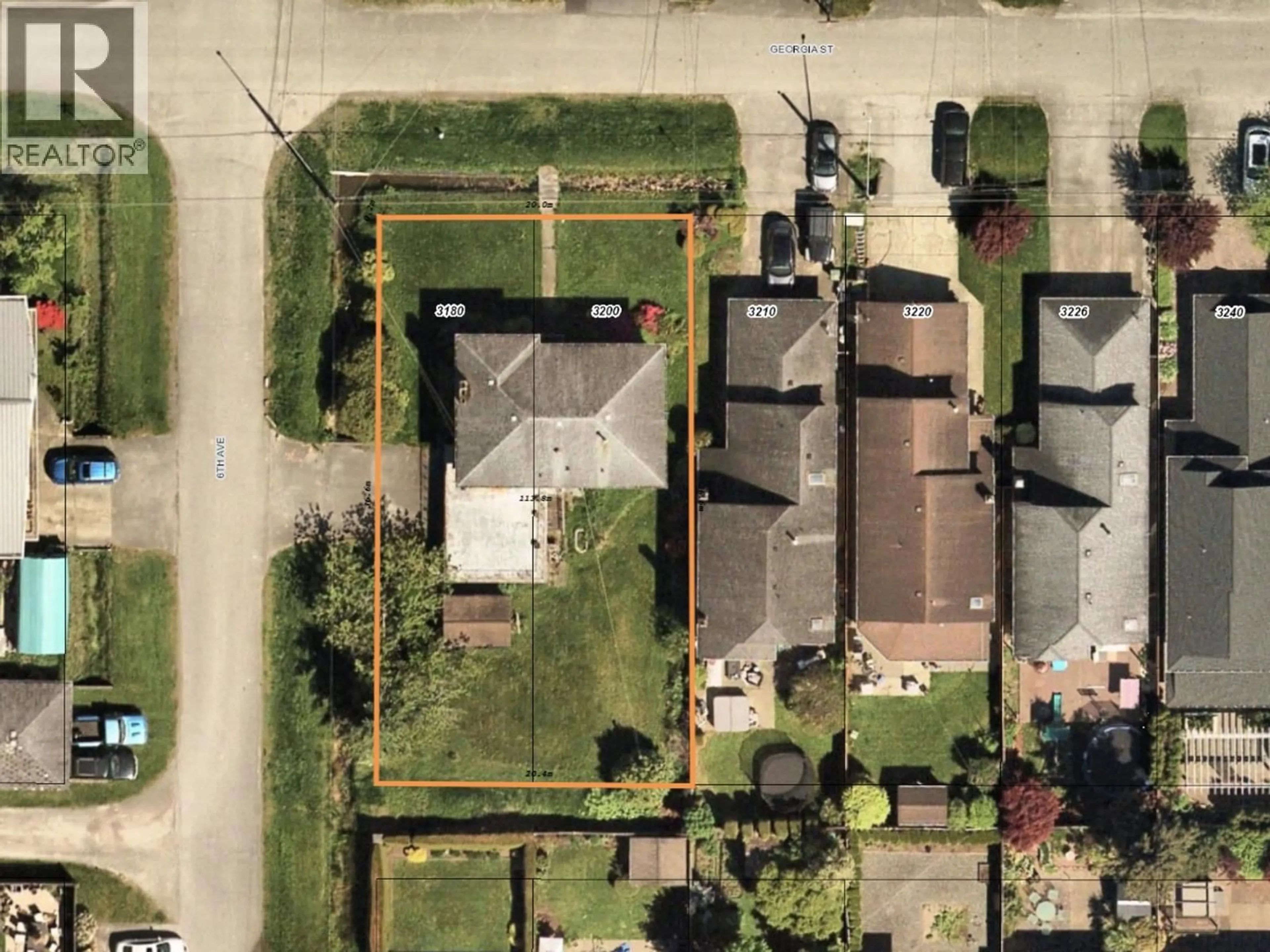 A pic from outside/outdoor area/front of a property/back of a property/a pic from drone, street for 3180 GEORGIA STREET, Richmond British Columbia V7E2R3